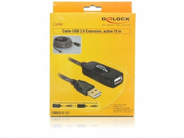 

Przedłużacz Usb Delock 82689 czarny 15 m