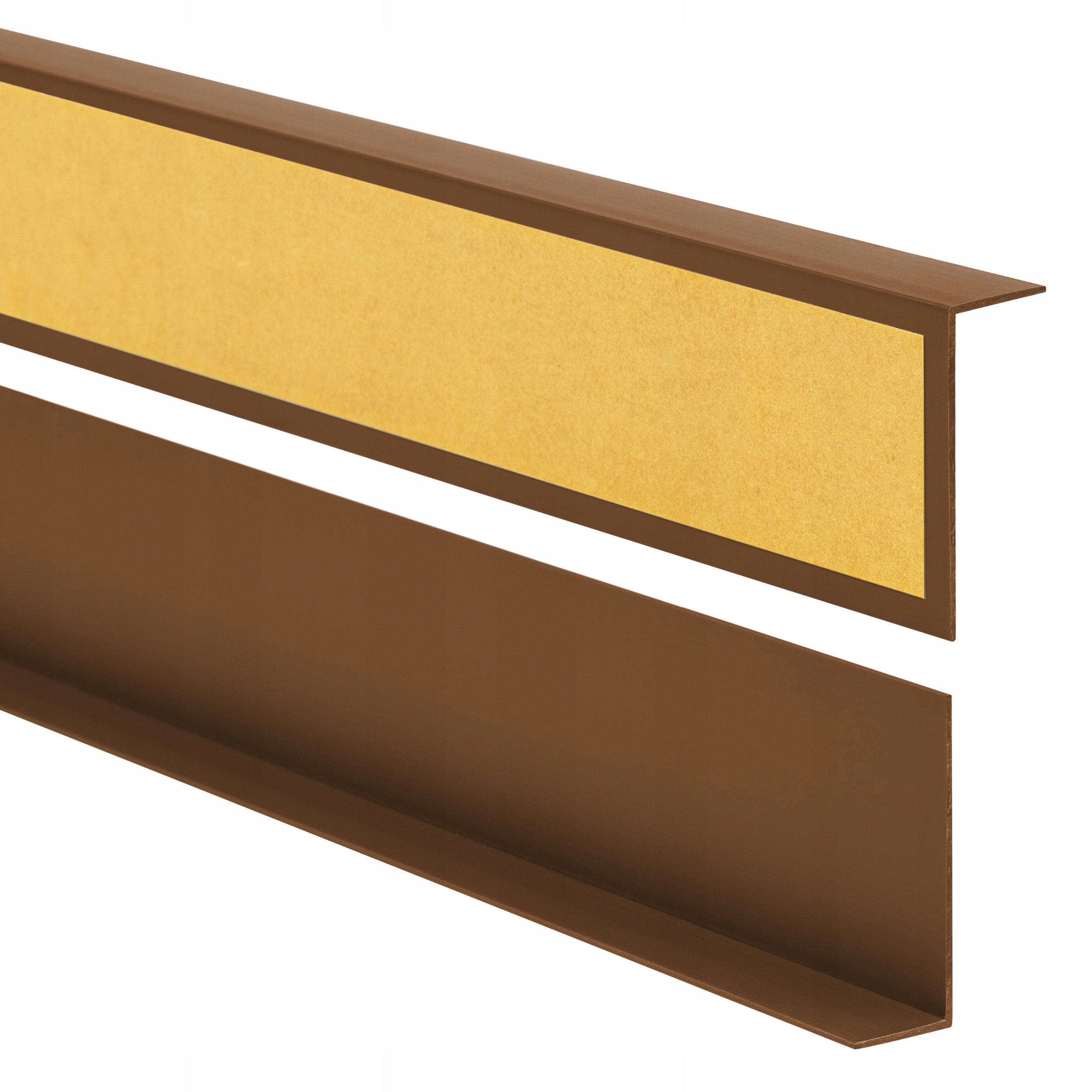 Pvc uholník tvrdý lepený na vonkajšej strane, hnedý, 20x20 mm, 150 cm