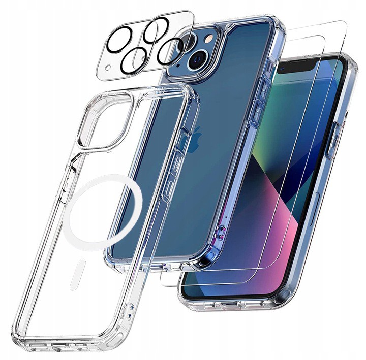 

Zestaw 5W1 Etui Magsafe Do Iphone 14 4X Szkło