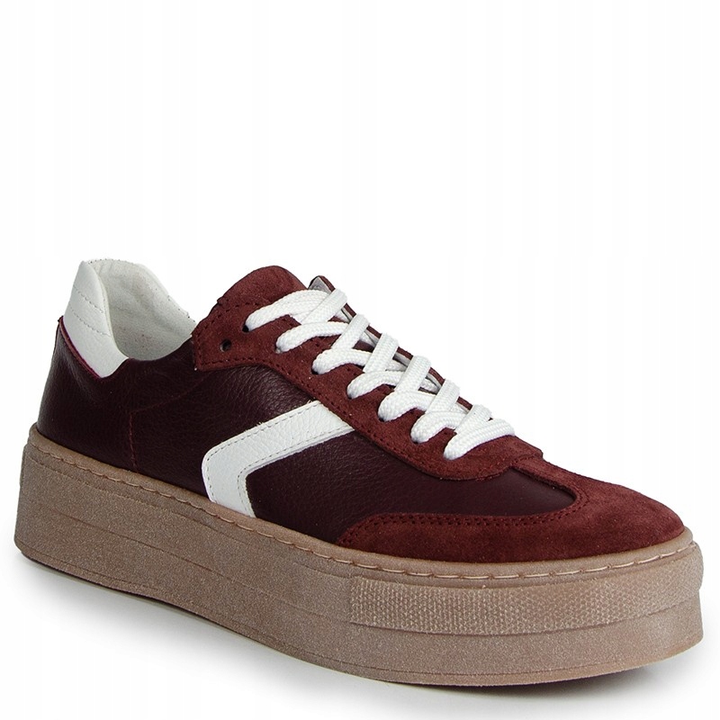 Laroni N1091S2 Vínové Kožené Tenisky Kampa 38