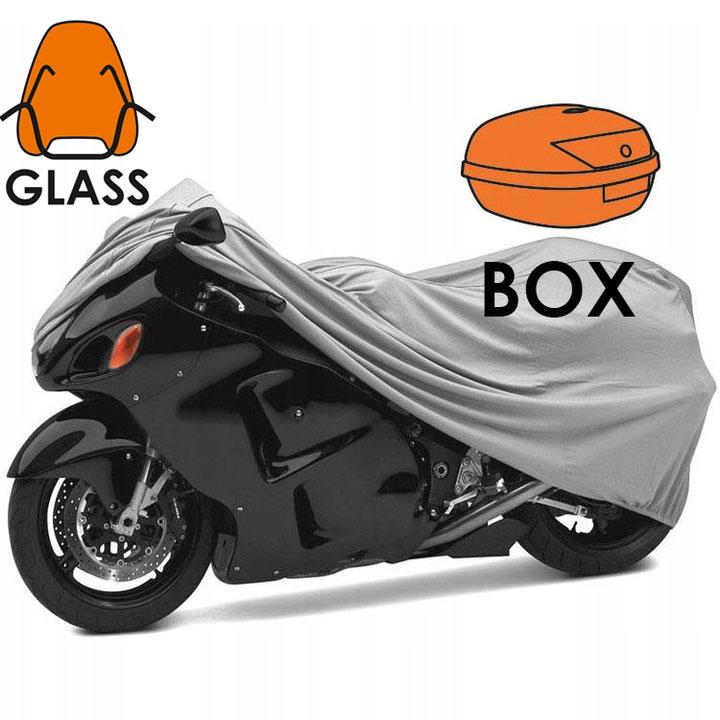 Pokrowiec na moto XXL z miejscem na kufer i szybę