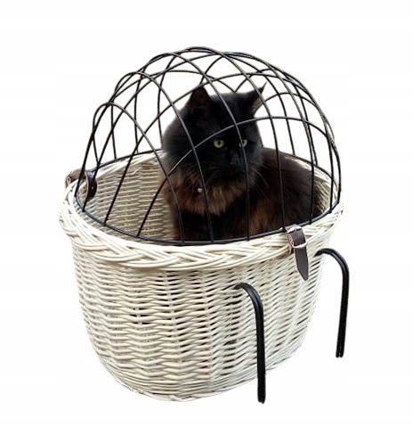 Kosz wiklinowy na rower dla Psa-kota do 10kg