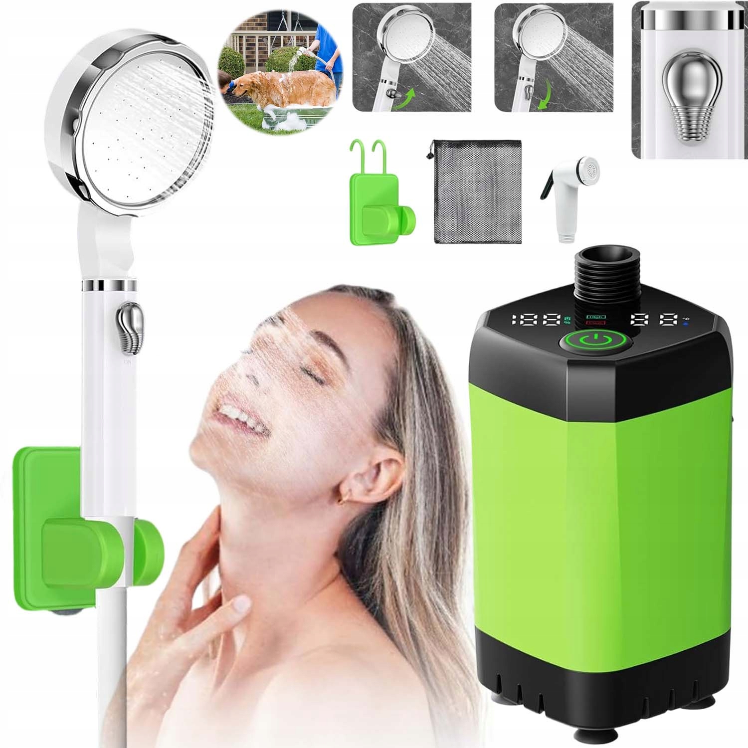 Turistická Bezdrátová Kempingová Sprcha S Ukazatelem Výkonu A Pumpou