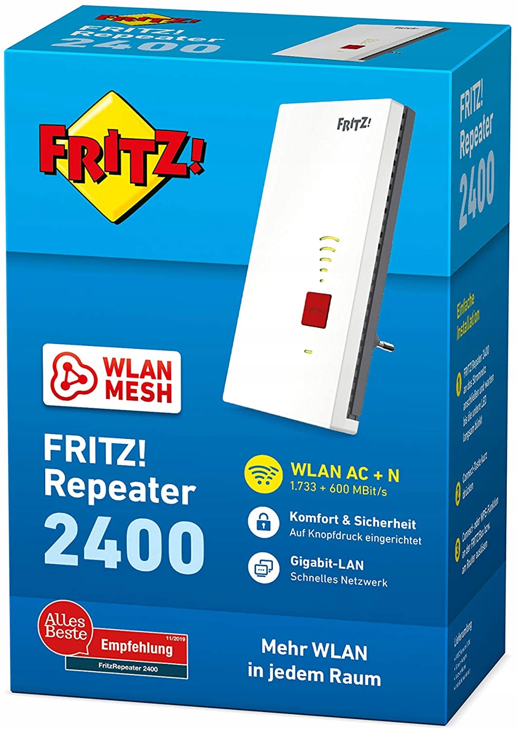 FRITZ REPEATER 2400 WIFI DUAL WLAN AC N 1733 MBIT/S 600 MBIT/S — miniatura 11