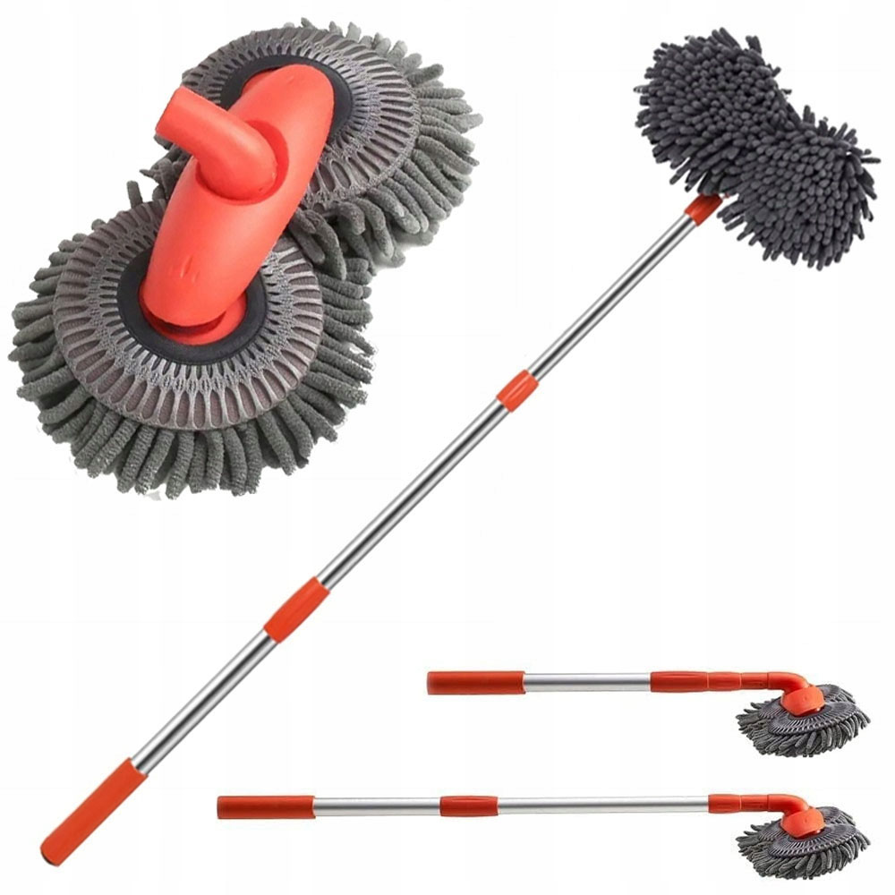 Dlouhý teleskopický mop na mytí auta z mikrovlákna, otočný, 58-115 cm