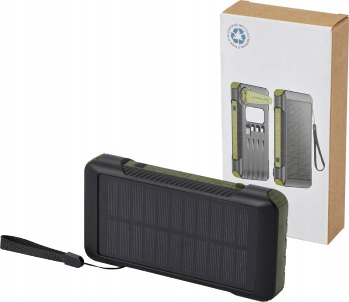 Solární powerbanka 10000 mAh Power Bank pro Dynamo s klikou pro přežití v pikniku