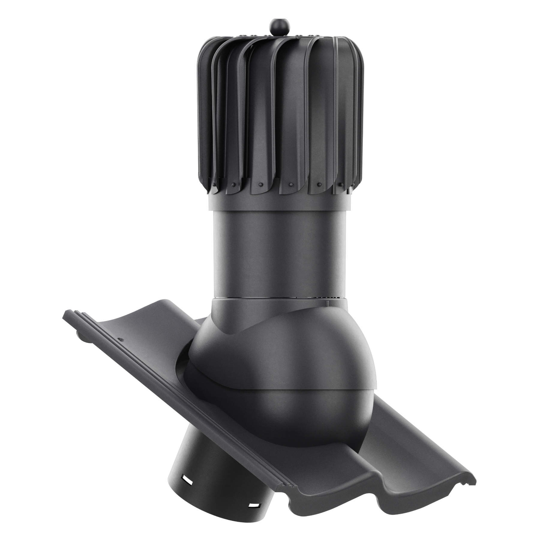 Rotační Větrací komín , podlouhlý, průměr 125, Creaton Goteborg Planar Grafit