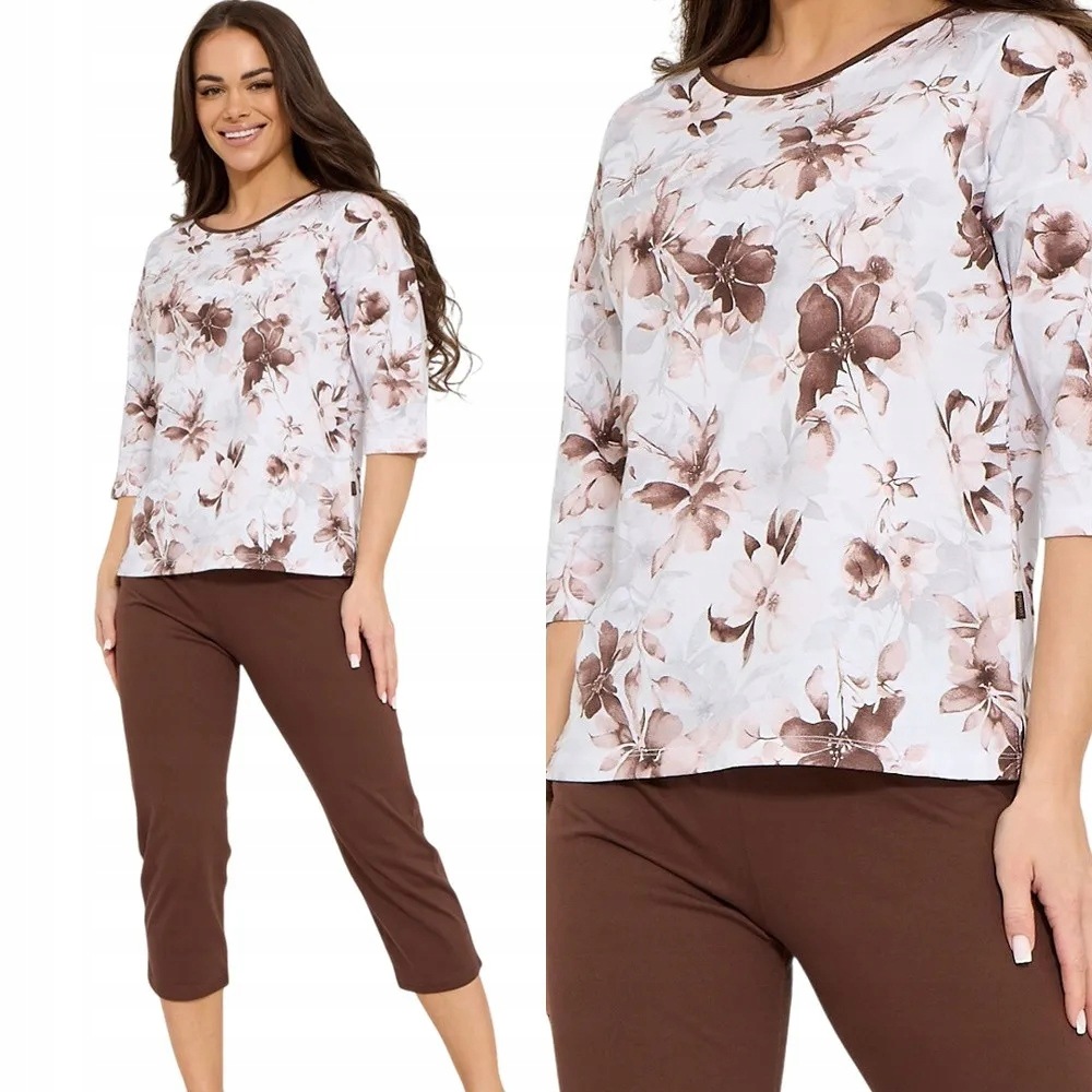 Dámské Pyžamo Cornette Ashley 147 4XL /48 Hnědá
