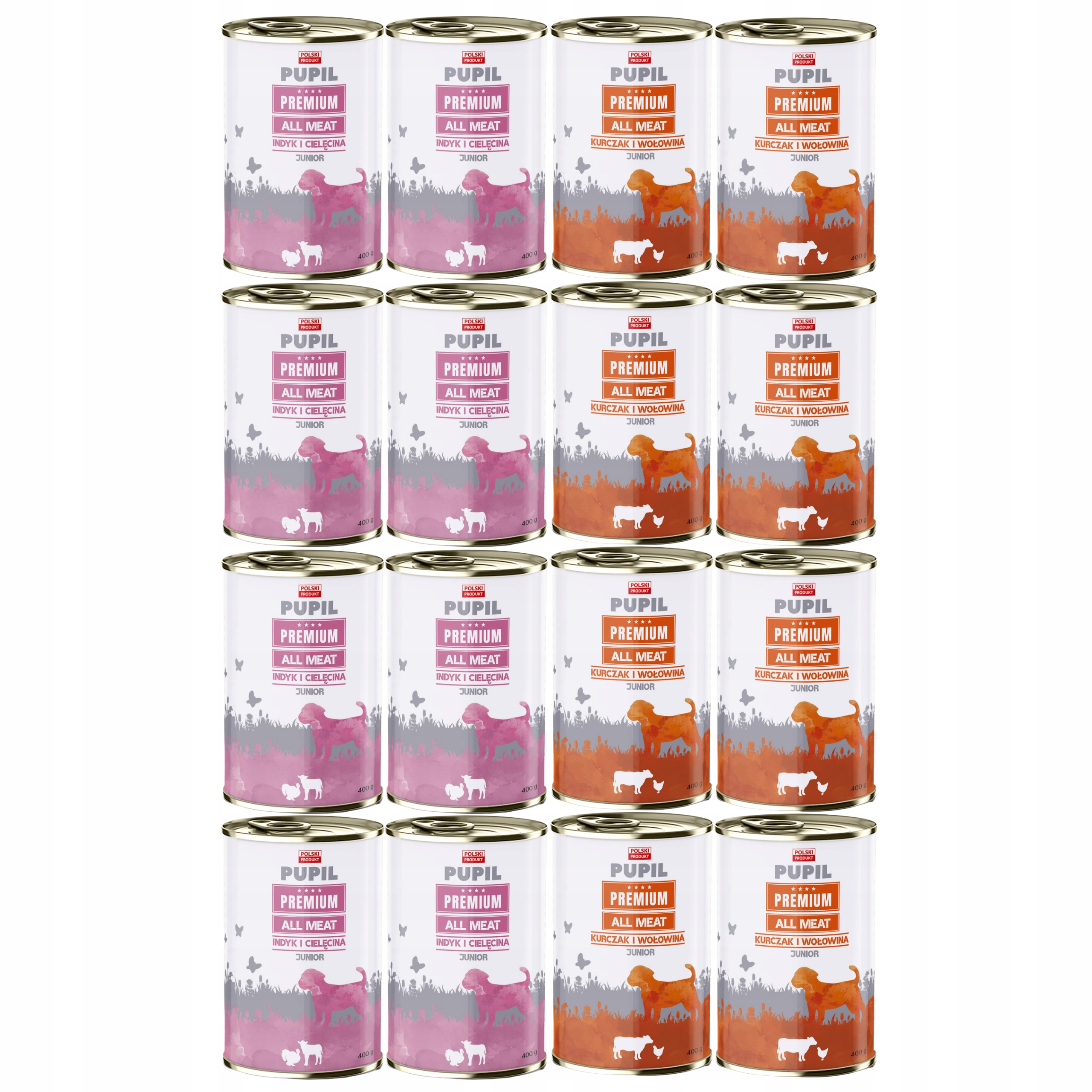 Levně Pupil Premium Junior All Meat Krmivo pro štěňata s mix chutí 16 x 400 g