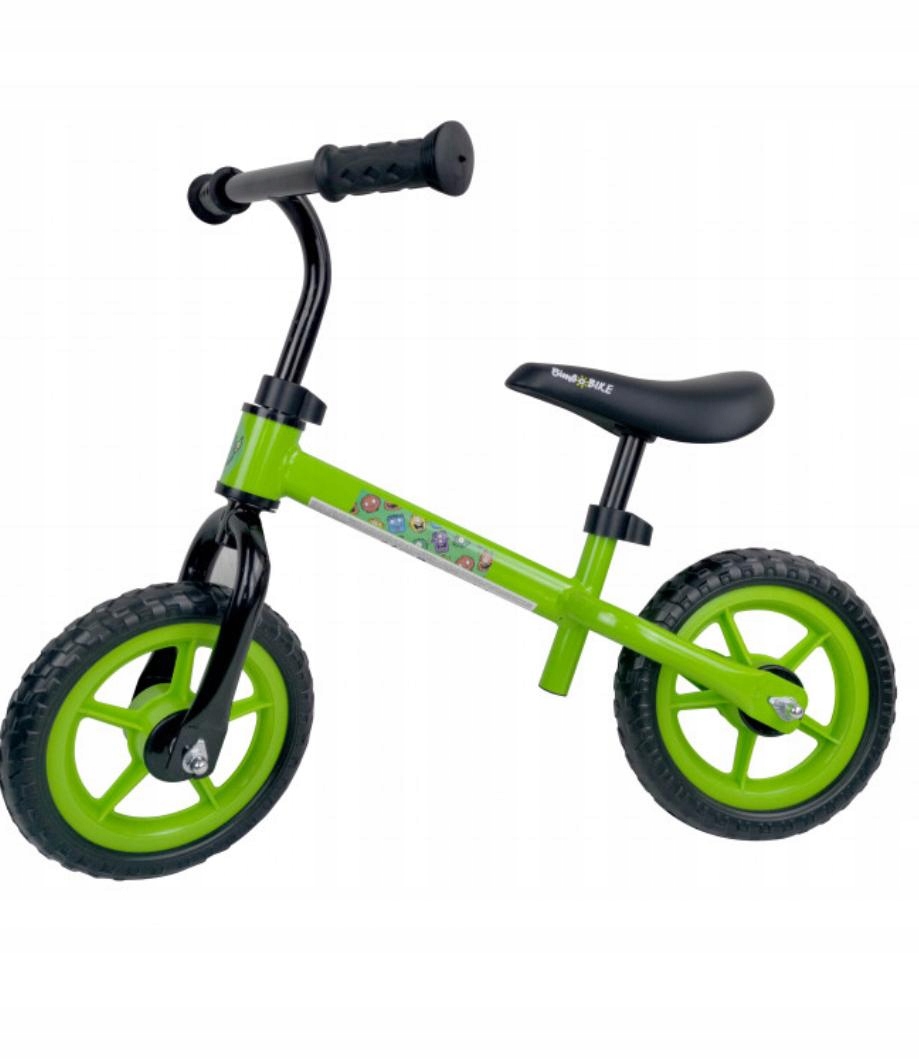 Rowerek biegowy dla dzieci 10" "monster", zielono-czarny