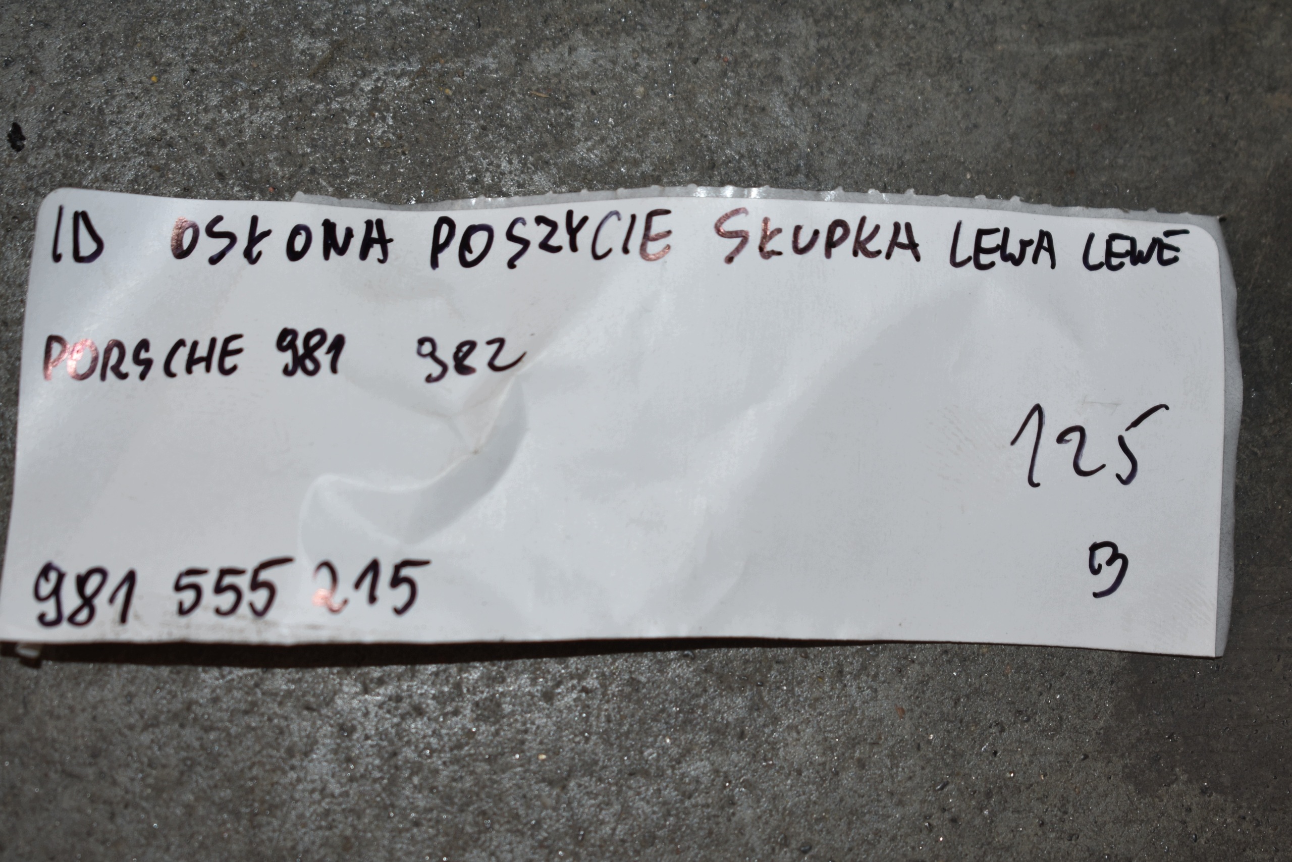 IDEALNA cover side SLUPKA left PORSCHE 981 982 1