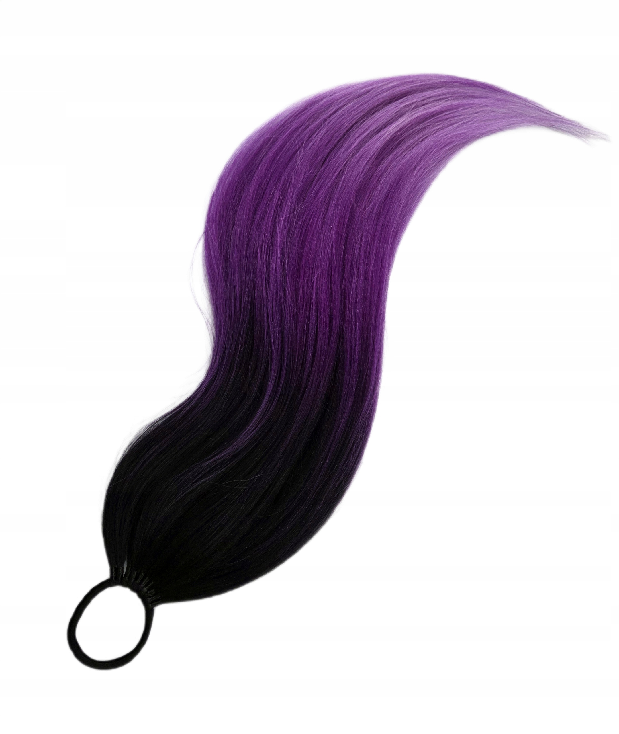Připínací poník na gumičce, Příčesek, černá fialová ombre, Královna Bzů, 70 cm