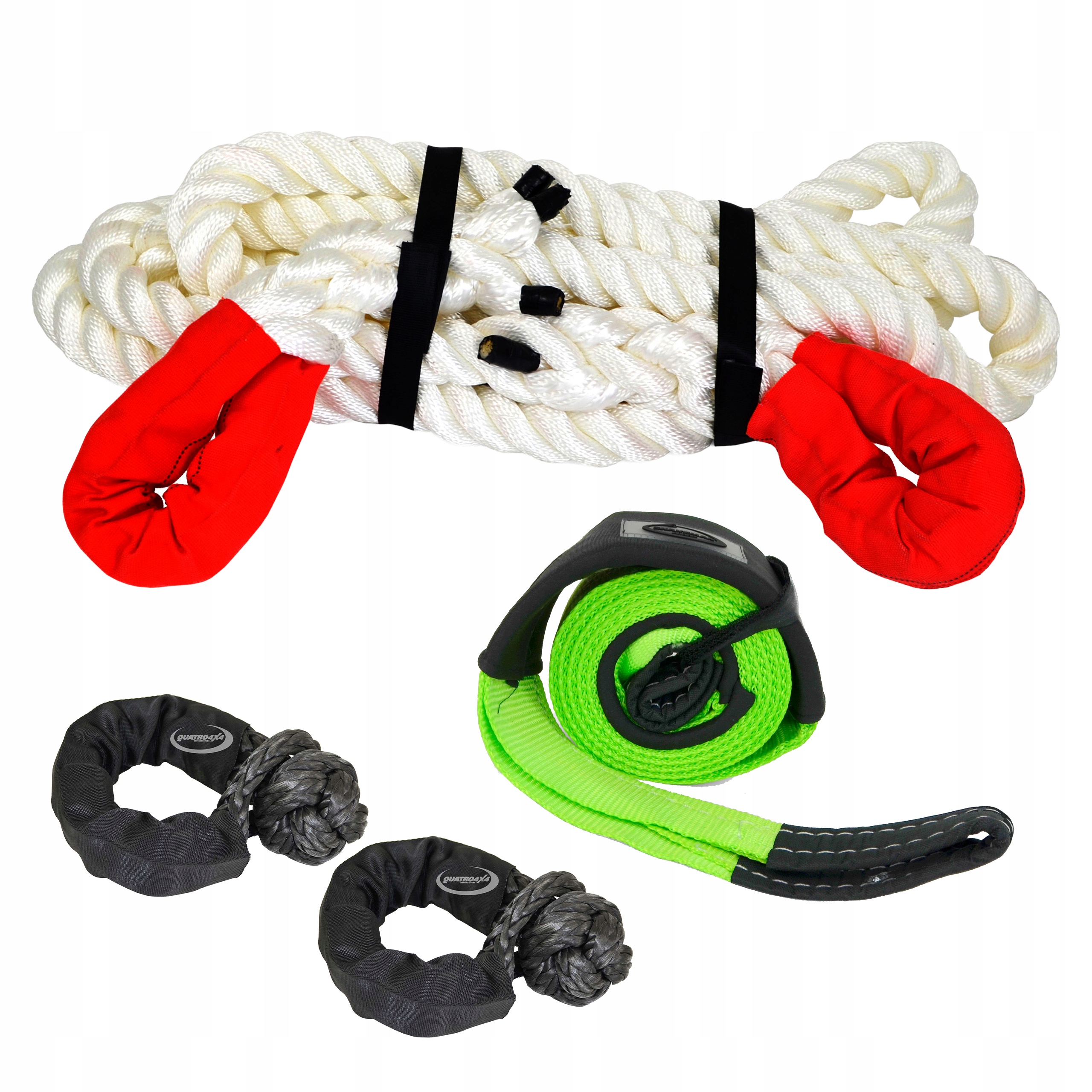 Kinetické lano 8 m 36 mm 25 t páska 3 m 75 mm 12 t 2 x sklo 14 x 600 mm Snake