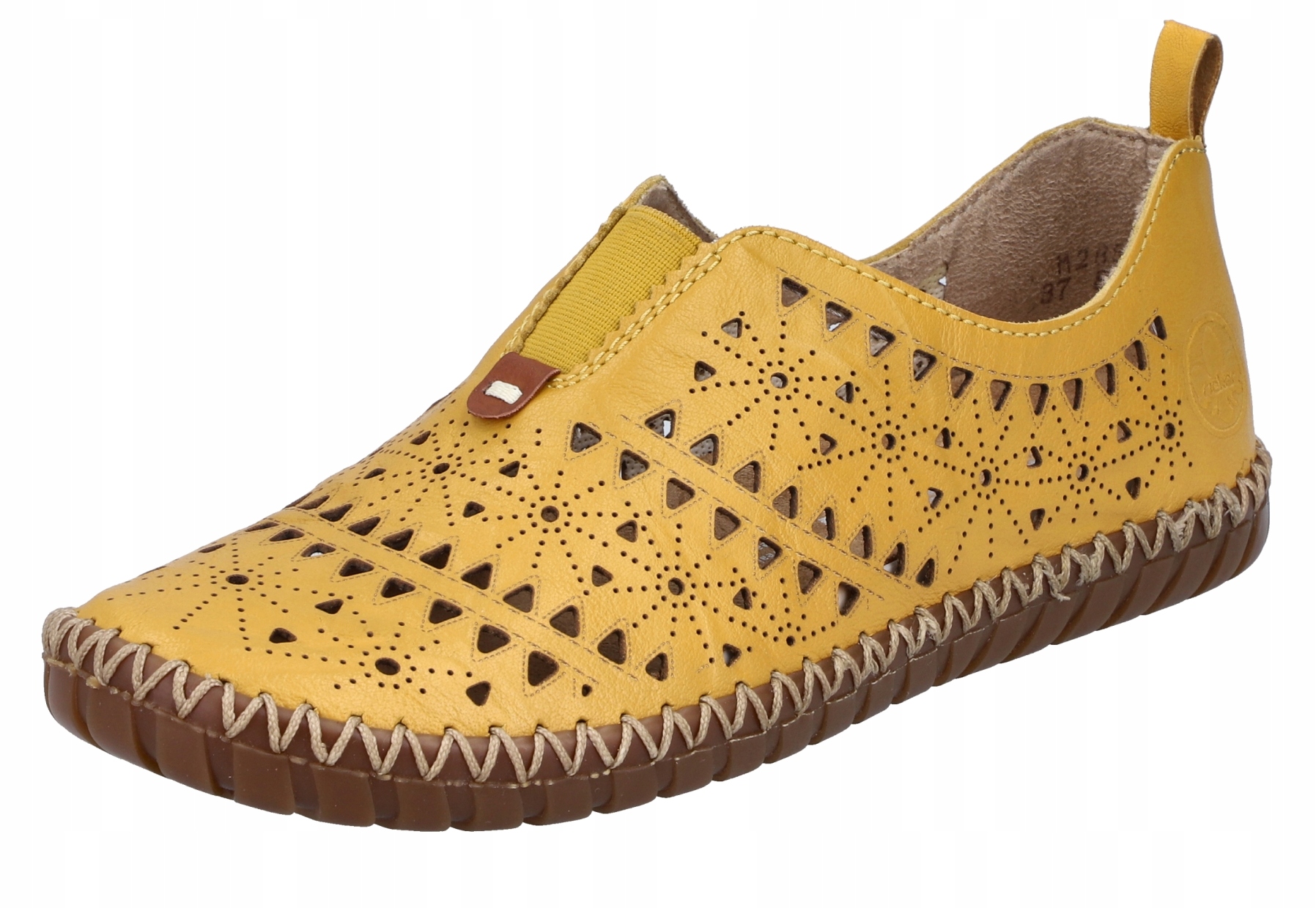 Rieker M2852-68 vel.41 žluté kožené tenisky polobotky mokasíny