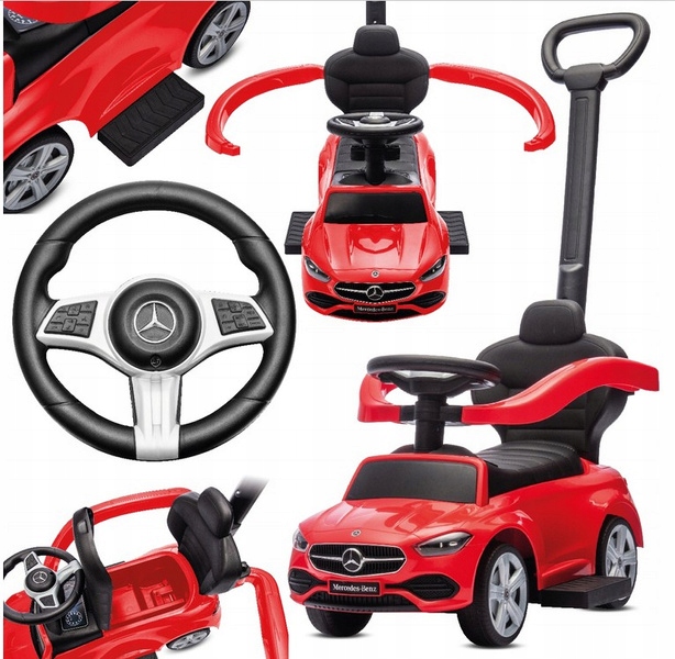 Jeździk Mercedes C-Class Pchacz Chodzik dla Dzieci 12m+ Czerwony