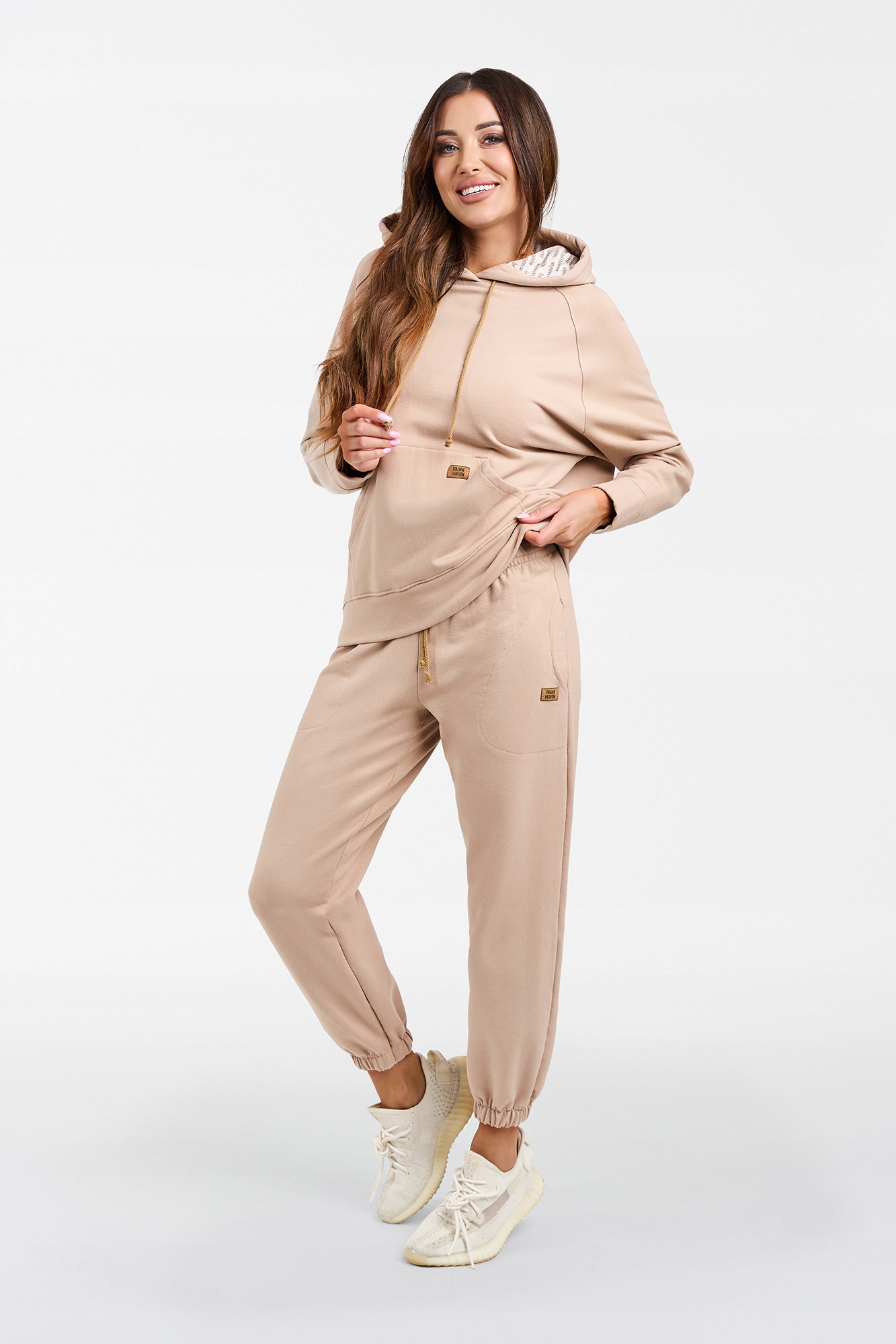 Dámská Mikina Viva, béžová klokanka , XXL Italian Fashion