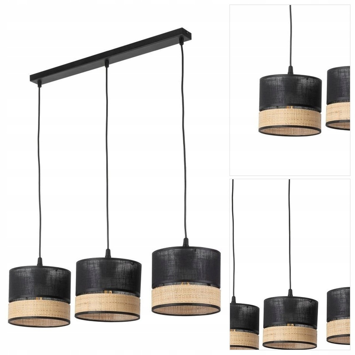 Černá retro závěsná lampa Paglia do obývacího pokoje s charakterem Tk Lighting