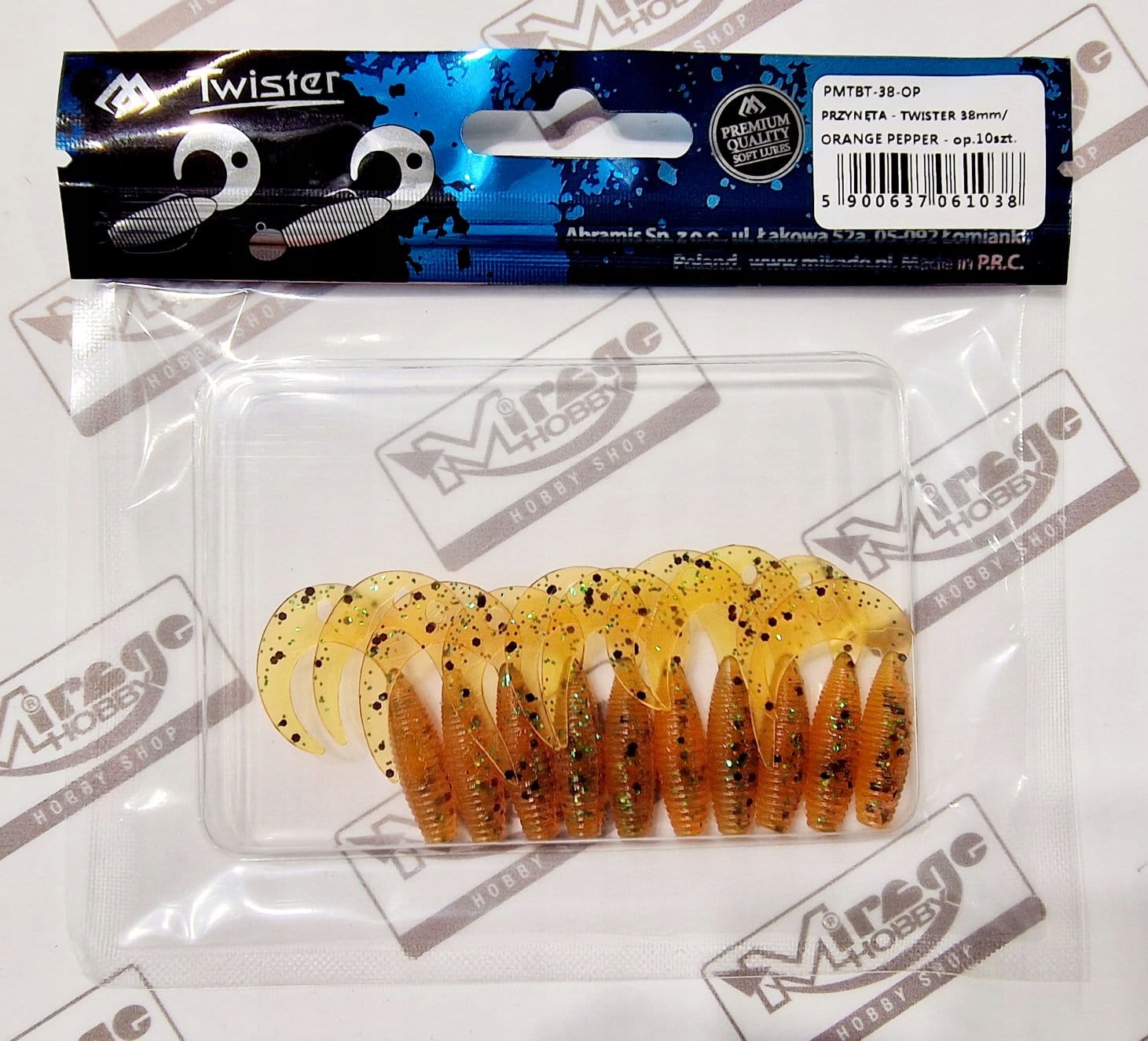 Mikado Twister 3,8cm Orange Pepper (op. 10szt) Na Okonie Killer