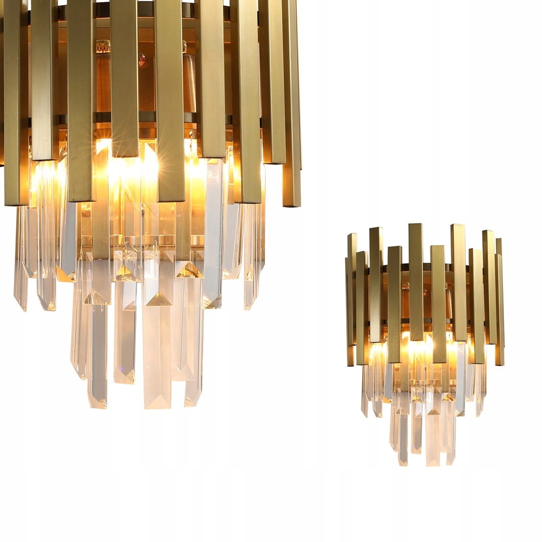Nástěnná lampa zlatá s glamour krystaly do ložnice Milagro
