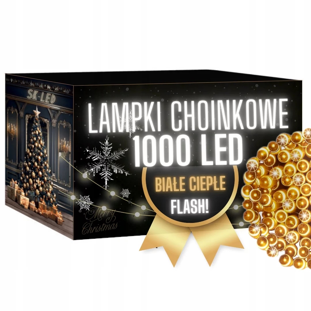 Vianočné Osvetlenie Na Stromček 1000 Led Biele Teplé Flash, Vonkajšie 72 m
