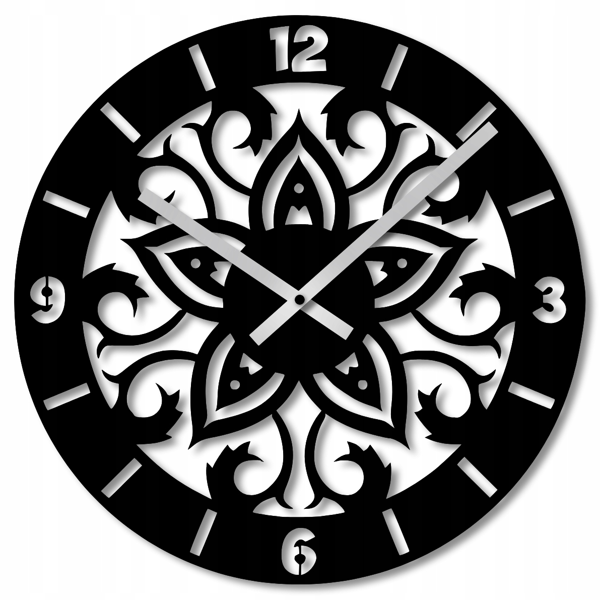 Nástěnné Hodiny 60 cm Nástěnné Hodiny Velké Dřevěné Hodiny Černé Moderní