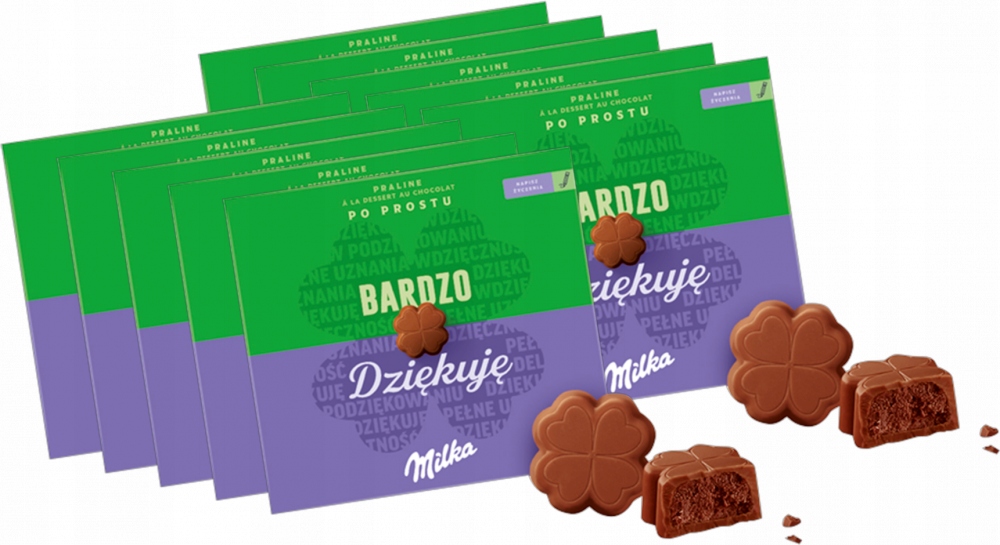 Milka praliny Bardzo Dziękuję 110g czekoladki upominek x10
