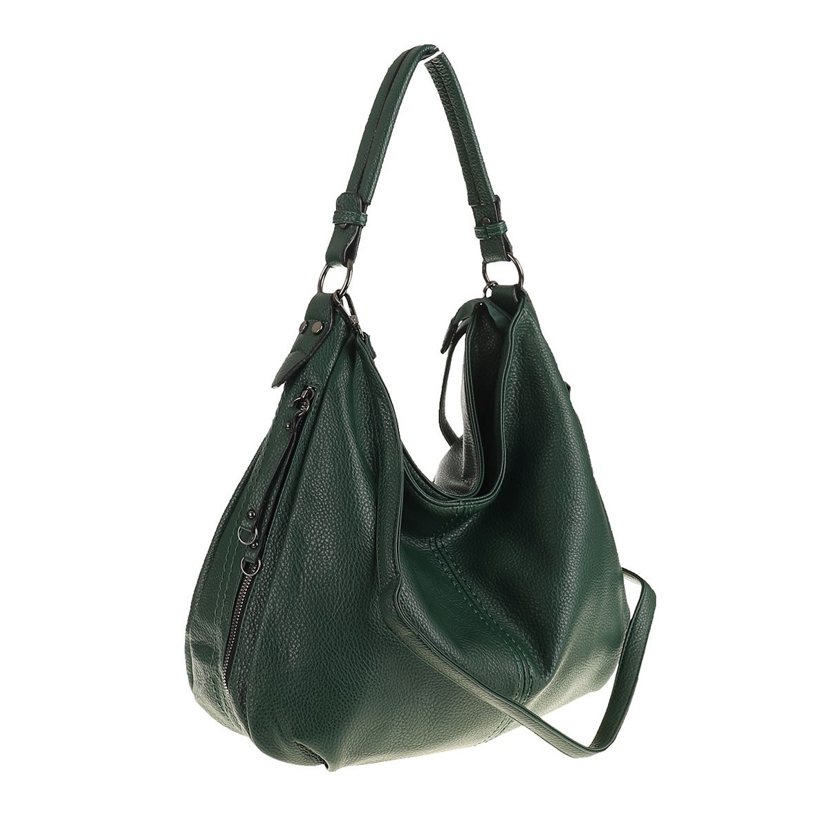 Torebka Damska Shopper Modna Duża Listonoszka Worek na Ramię LH2503 Zielona