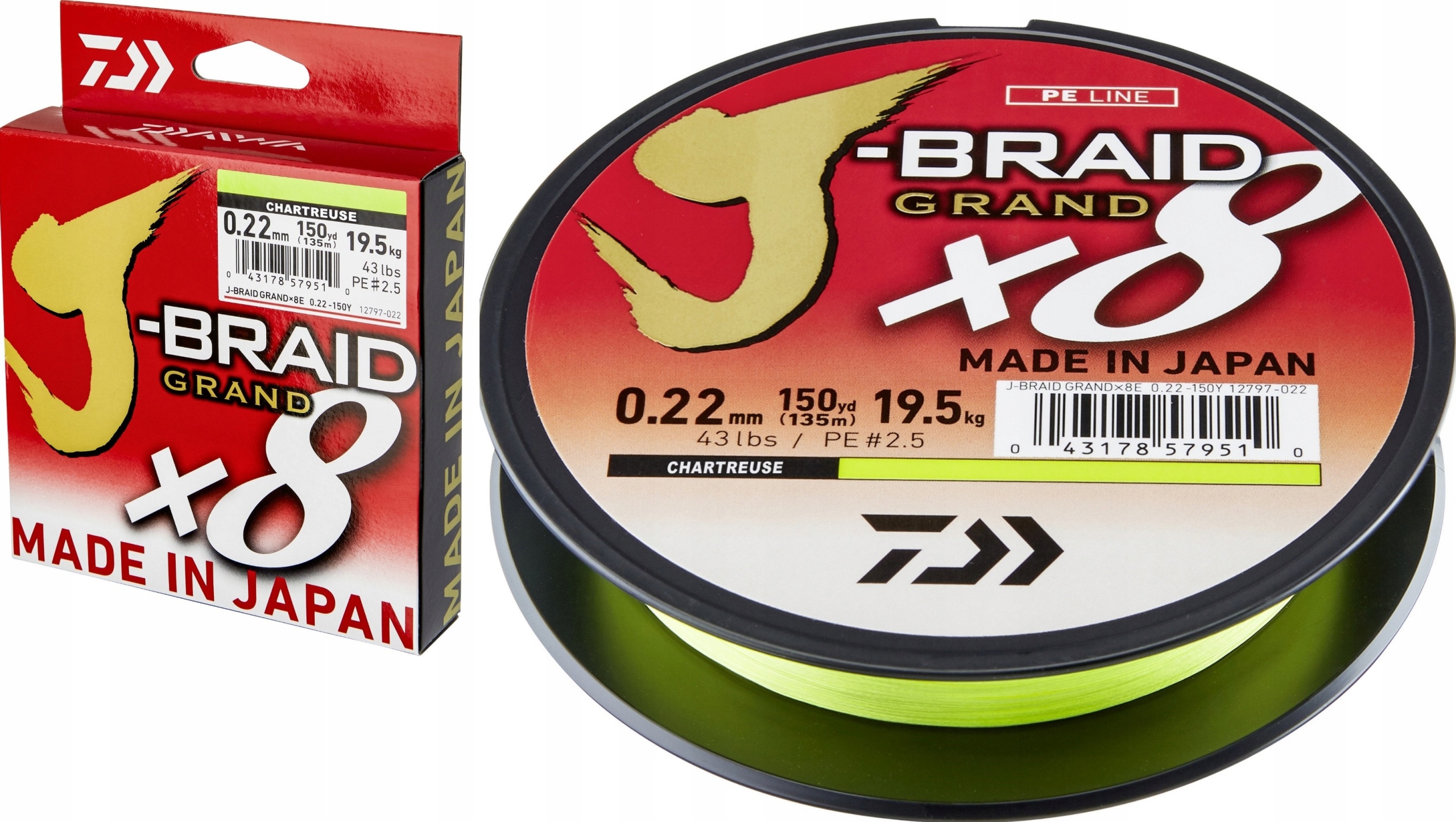 Daiwa Plecionka J-braid X8E 0,22MM 135M Zielona