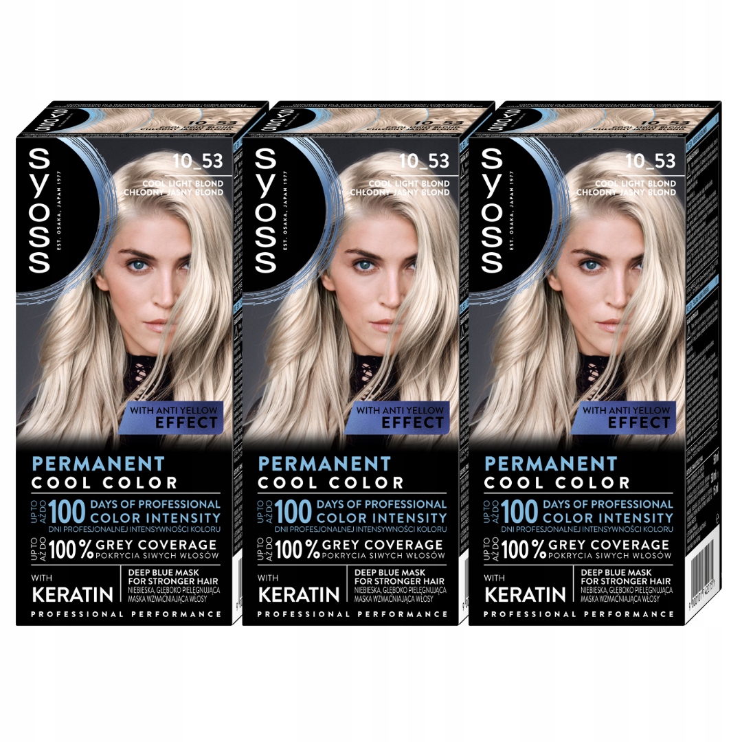 Syoss Permanentní zbarvení barva na vlasy 10-53 Chladný světlý blond x3