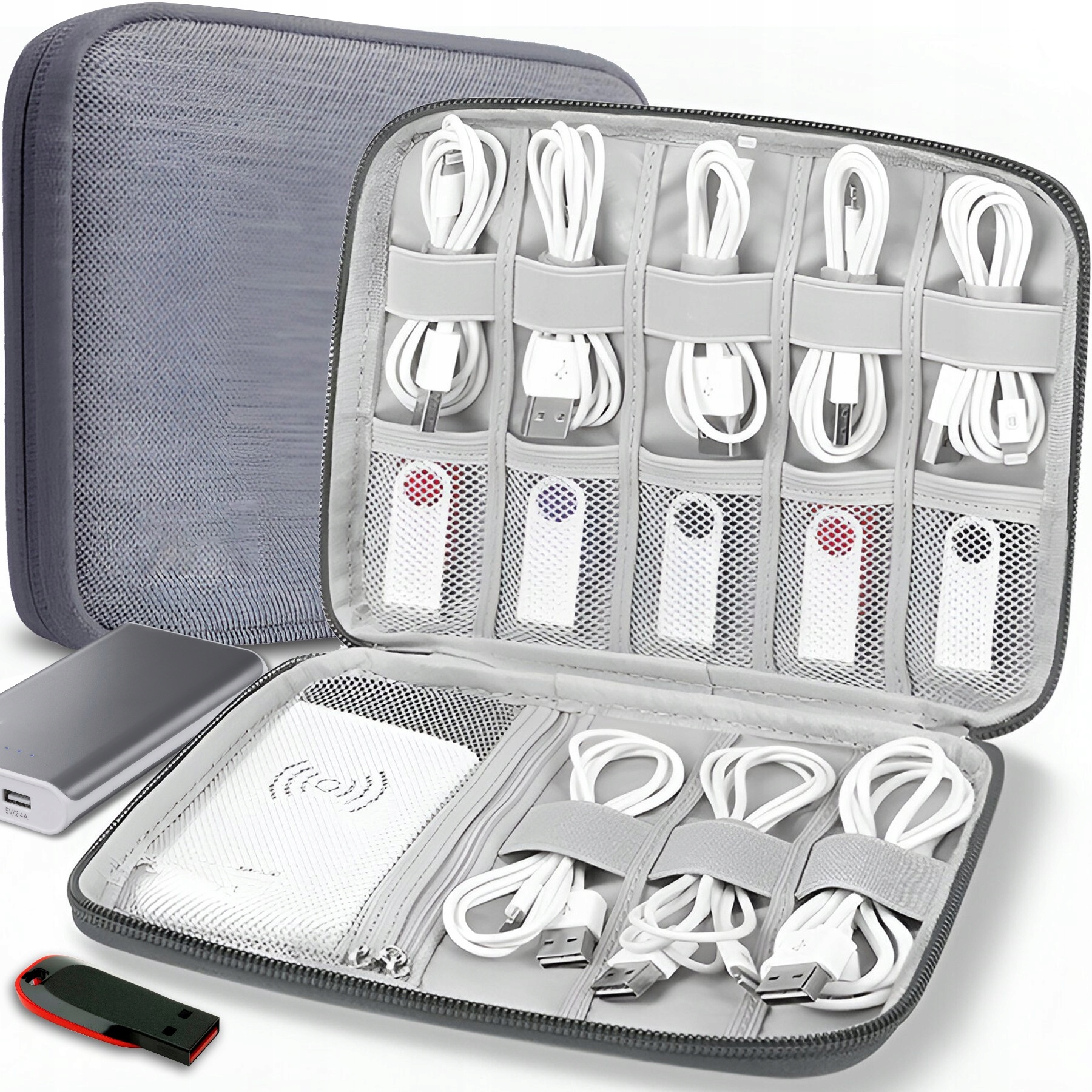 ORGANIZER PODRÓŻNY TORBA ETUI NA KABLE ŁADOWARKI