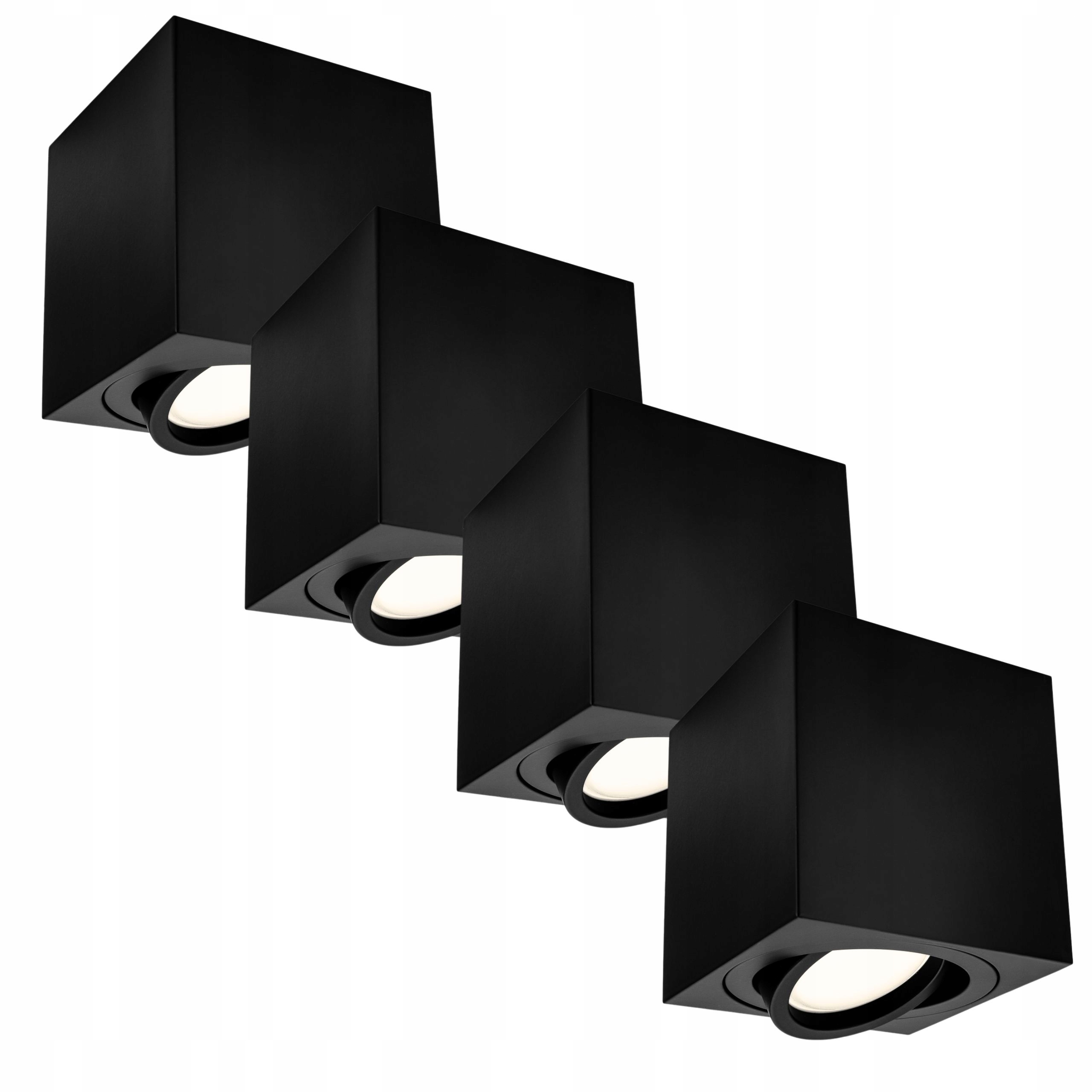 4x Nástěnné svítidlo Tuba Halogenové pohyblivé GU10 Led 80x85 do pokoje, černé