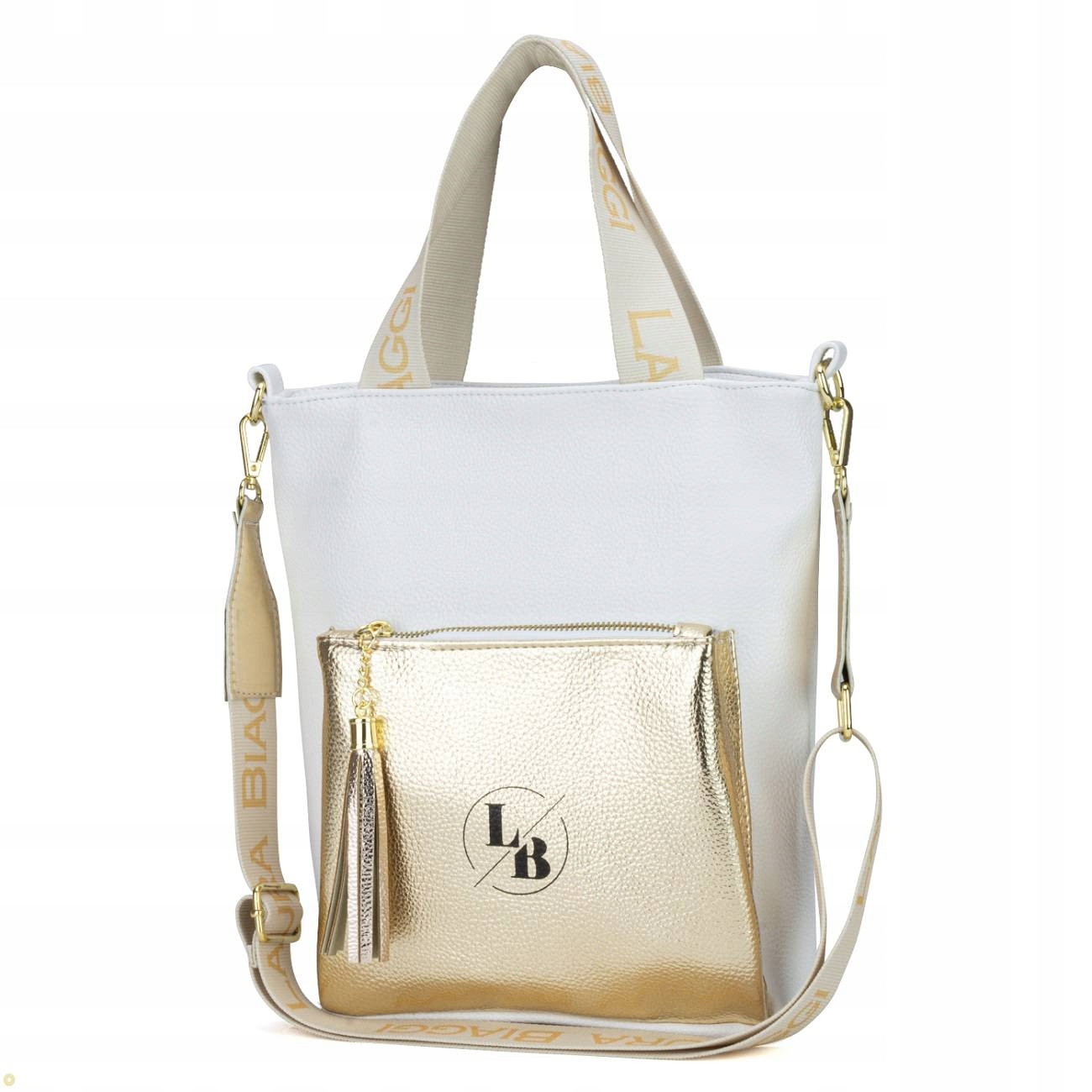 Bílá Dámská Kabelka Přes Rameno Laura Biaggi Shopper Přes Rameno S Popruhem