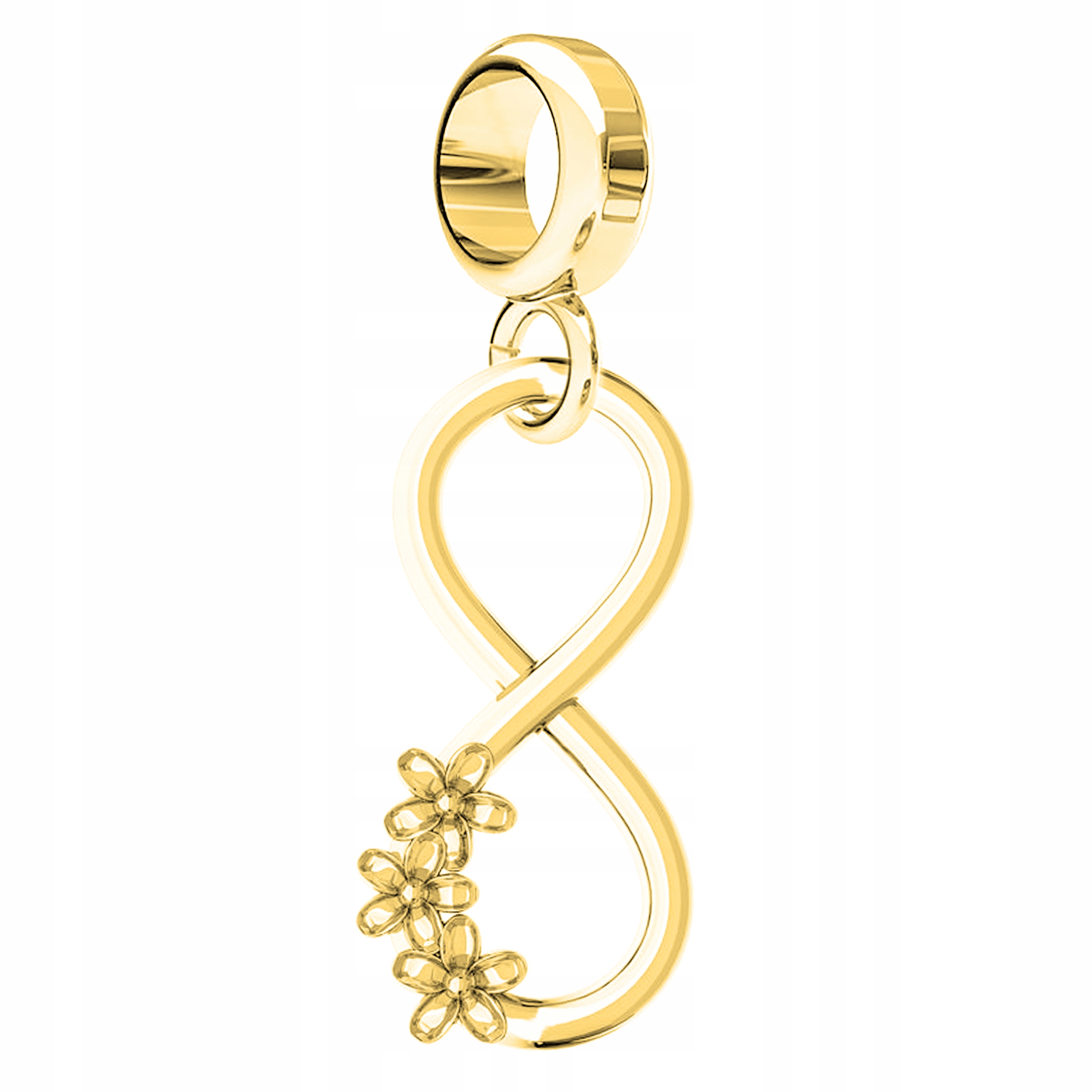 Charms Zlaté Nekonečno s květem Osmička Květiny Stříbro 925