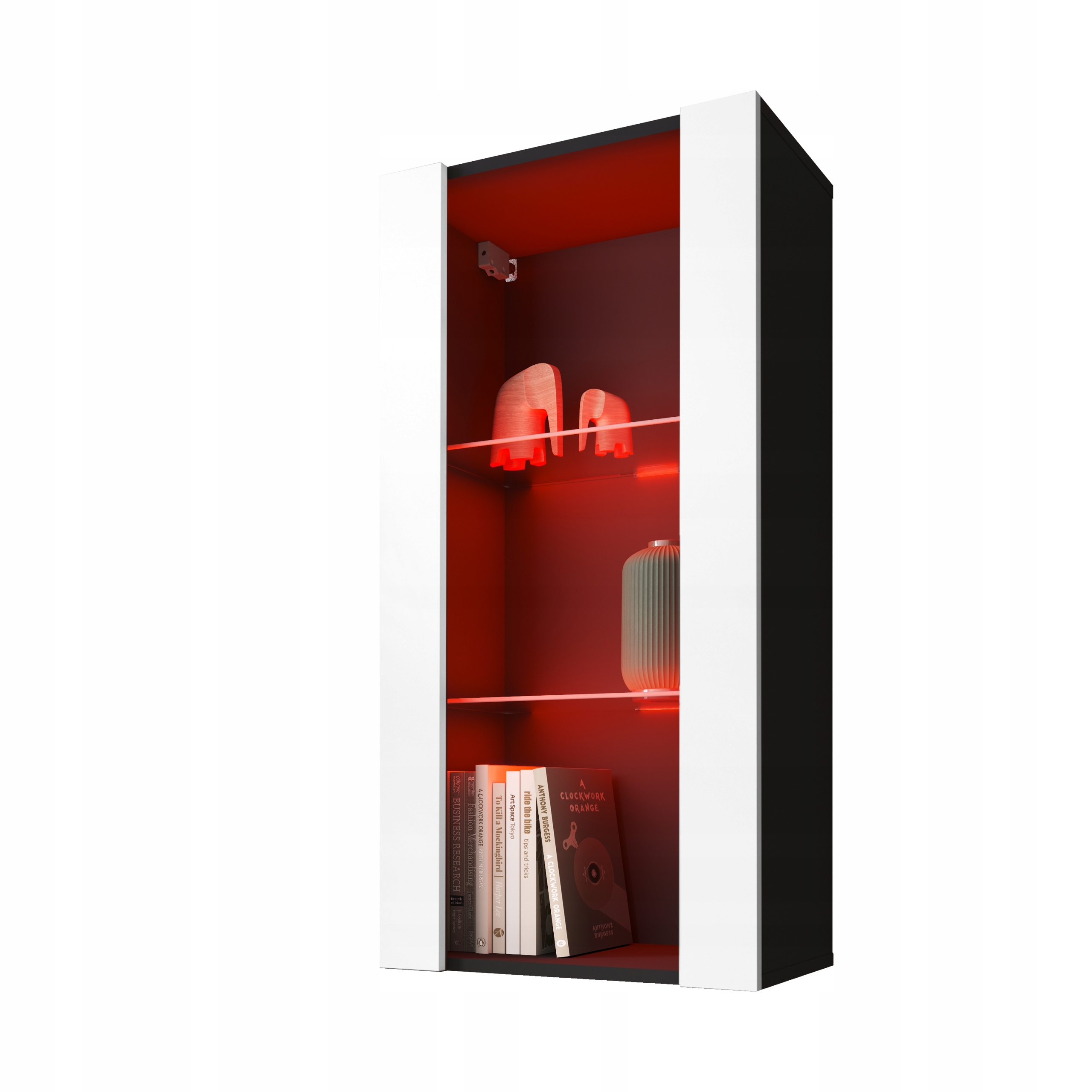 komodee Tivoli Závesná vitrína Vertical 100 čierna-biela Rgb Led