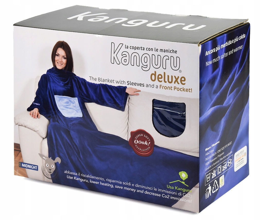 PREMIUM CIEPŁY KOC Z RĘKAWAMI I KIESZENIĄ PLED KN Marka K&N