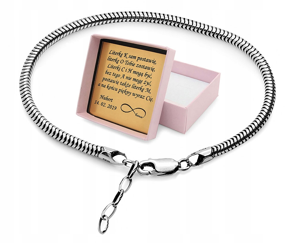 

Bransoletka Do Charms Pandor 925 Grawer Modułowa