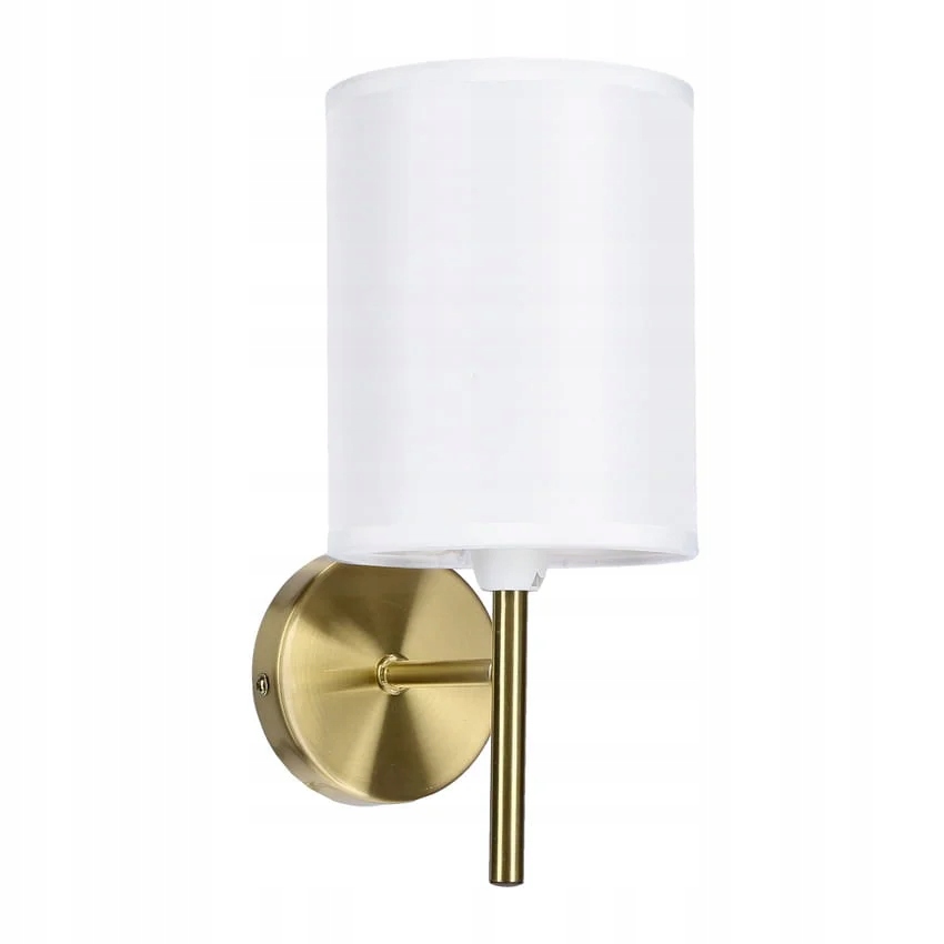 Candellux Kinkiet Yan E14 Metal/Tkanina Mosiądz/Biały