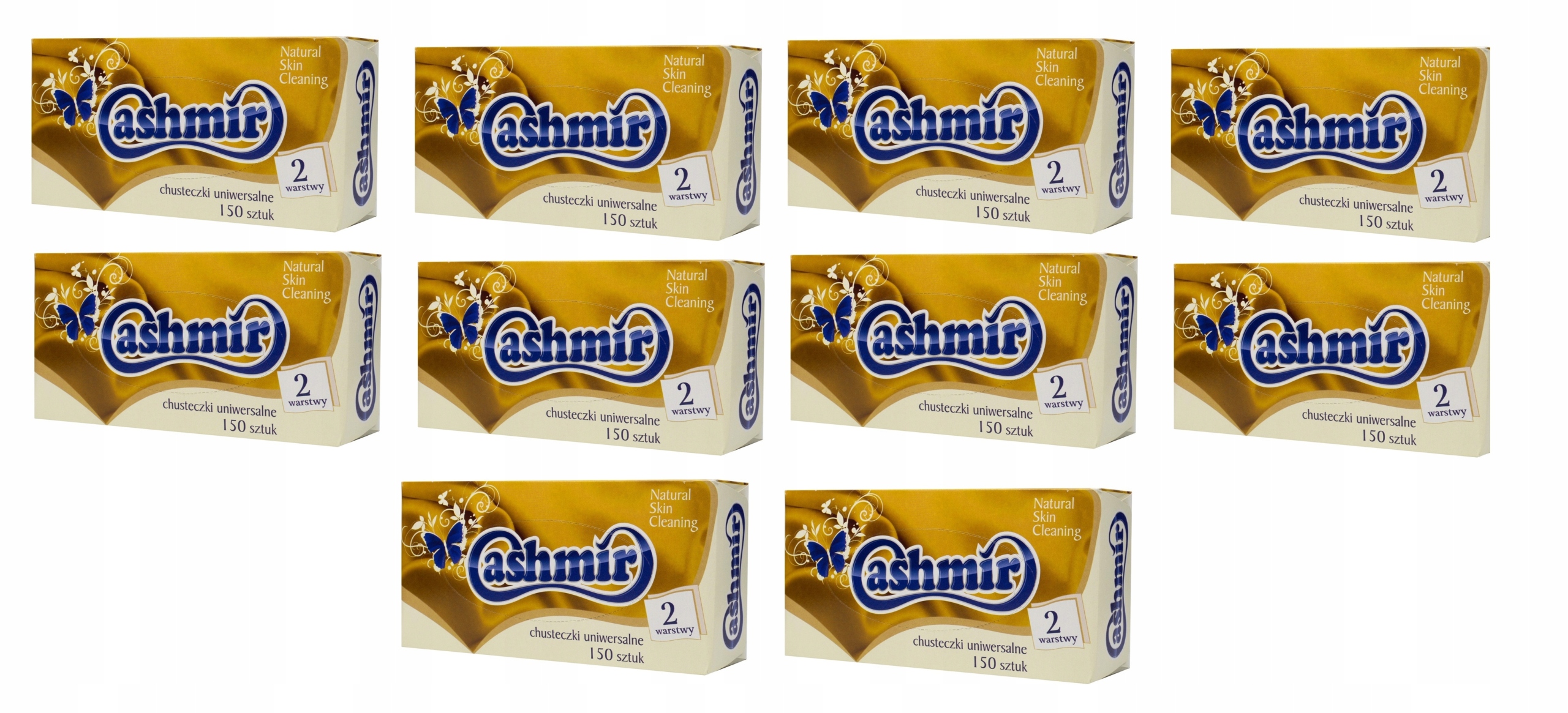 10 x Cashmir Chusteczki Uniwersalne 150 Szt. 2W