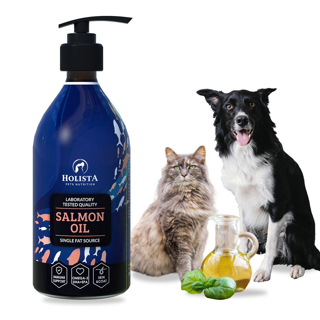 Holista Olej z Łososia Atlantyckiego dla Psa Kota Salmon Oil Omega 3 500ml