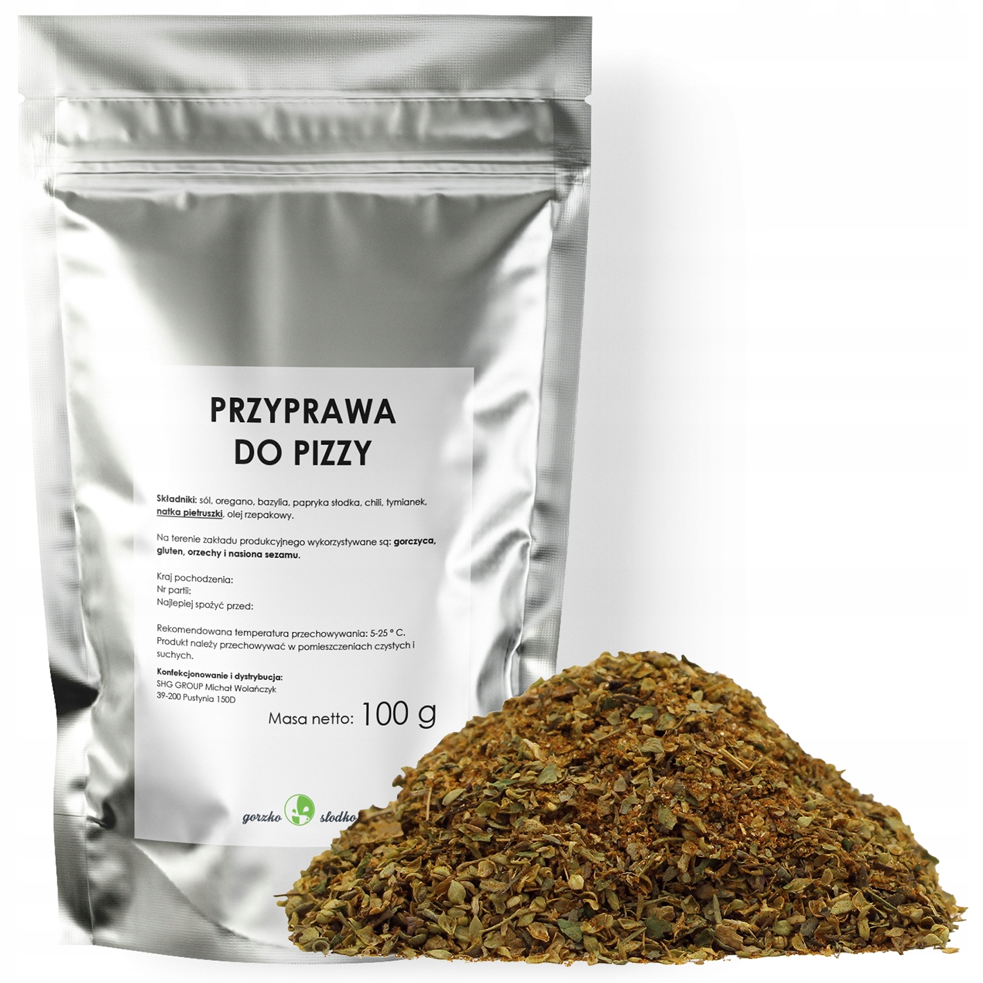PRZYPRAWA DO PIZZY aromatyczna 100g Waga 100 g