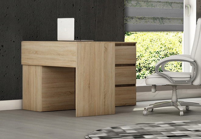 Biurko Narożne Duże Wygodne Stabilne Solidne DĄB Marka Sarano