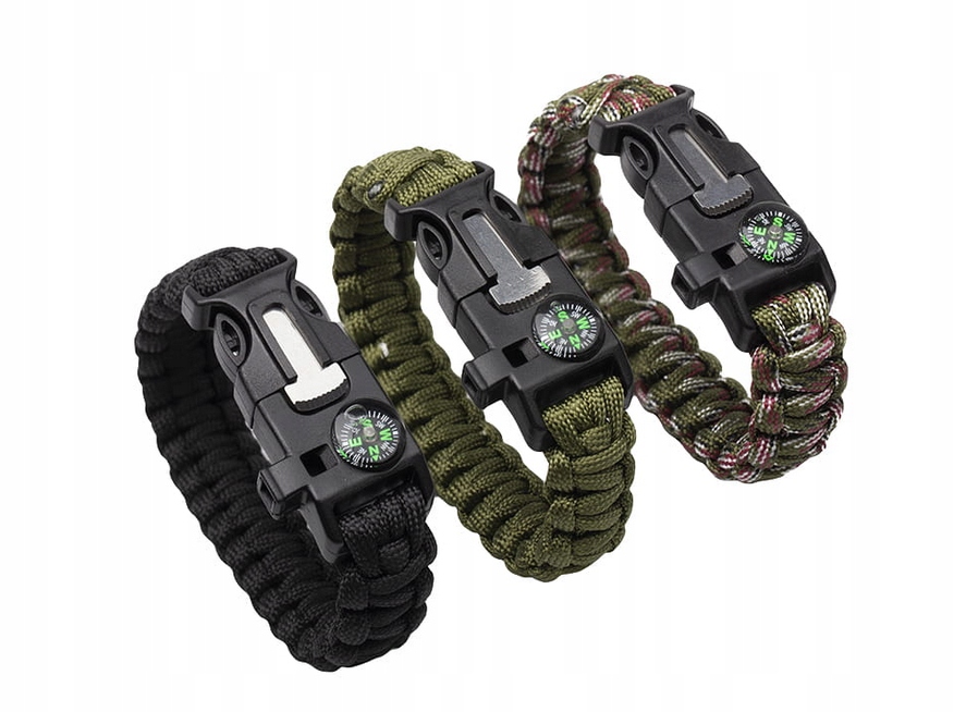 Bransoletka Surwiwalowa 5w1 Paracord Krzesiwo BR-003
