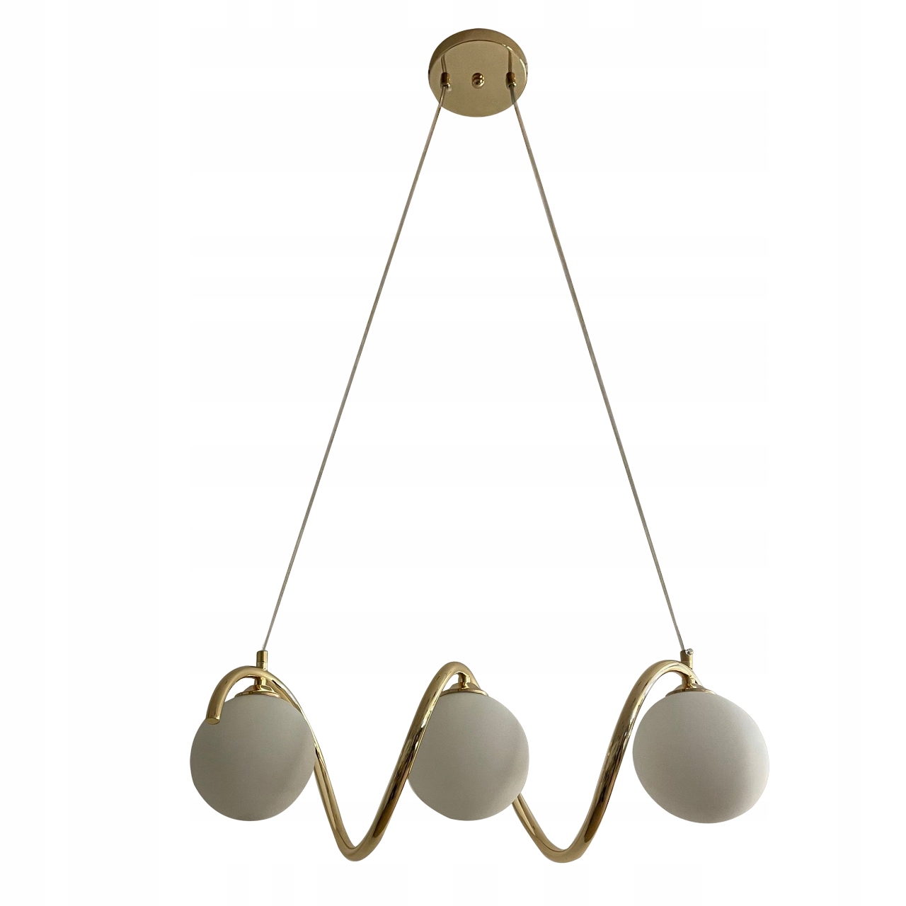 Závesná Stropná Lampa Luster Kule Zlatá Moderná Led 3*G9 mliečna