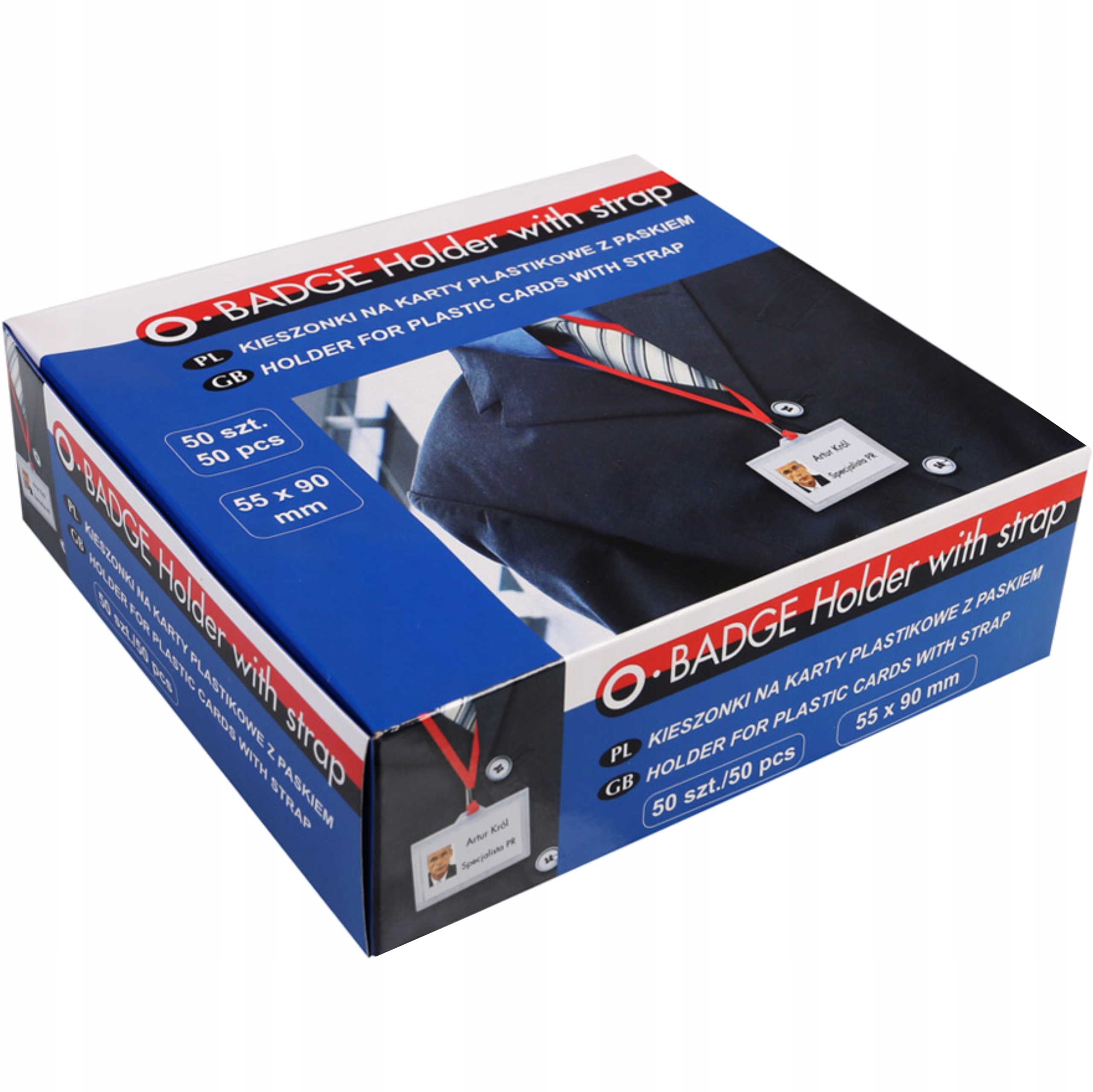 

Identyfikator holder 55x90mm czerwony 50 sztuk