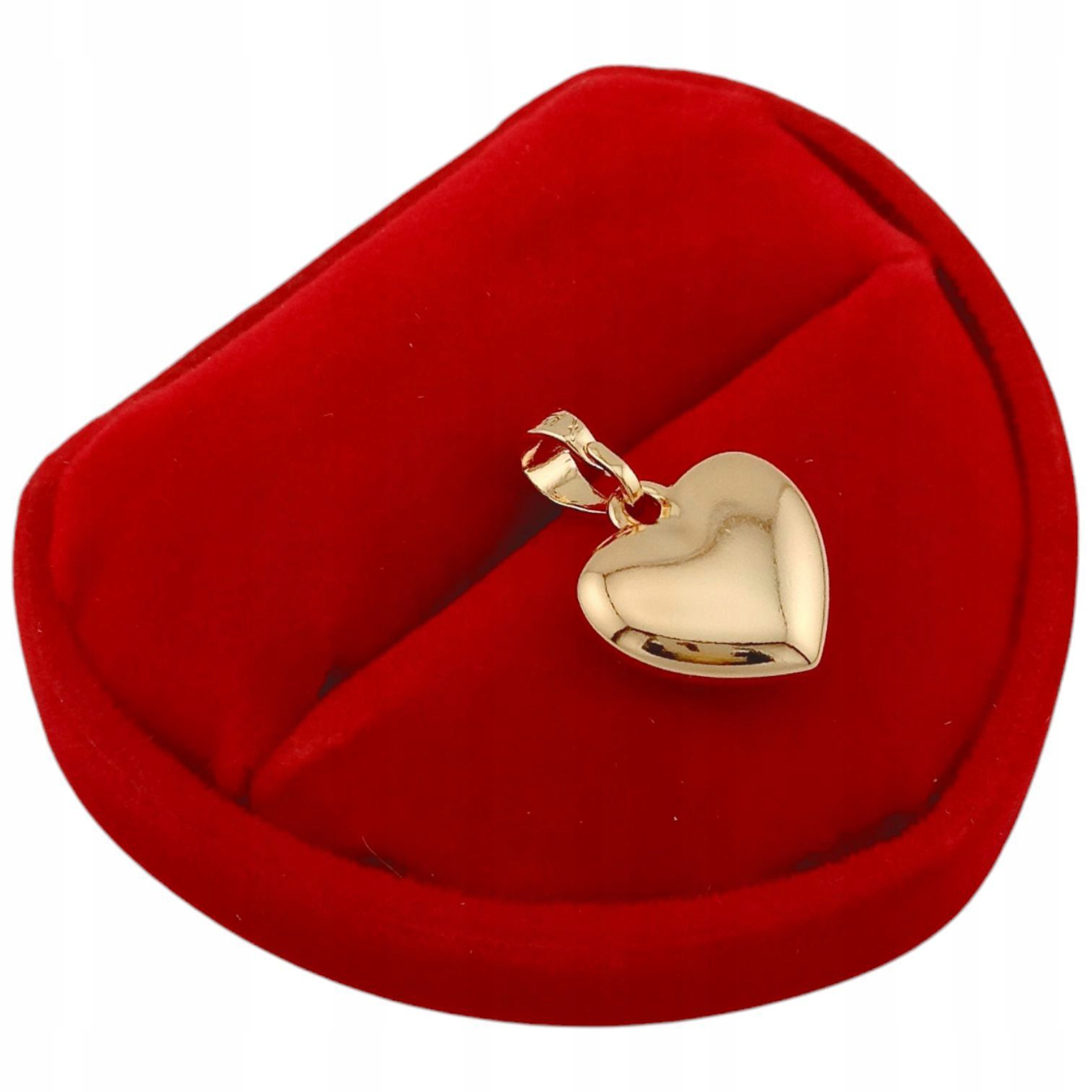 ZŁOTA ZEWIESZKA SERCE KLASYCZNE ELEGANCKIE SUBTELNE DLA KOBIETY POZŁACANE