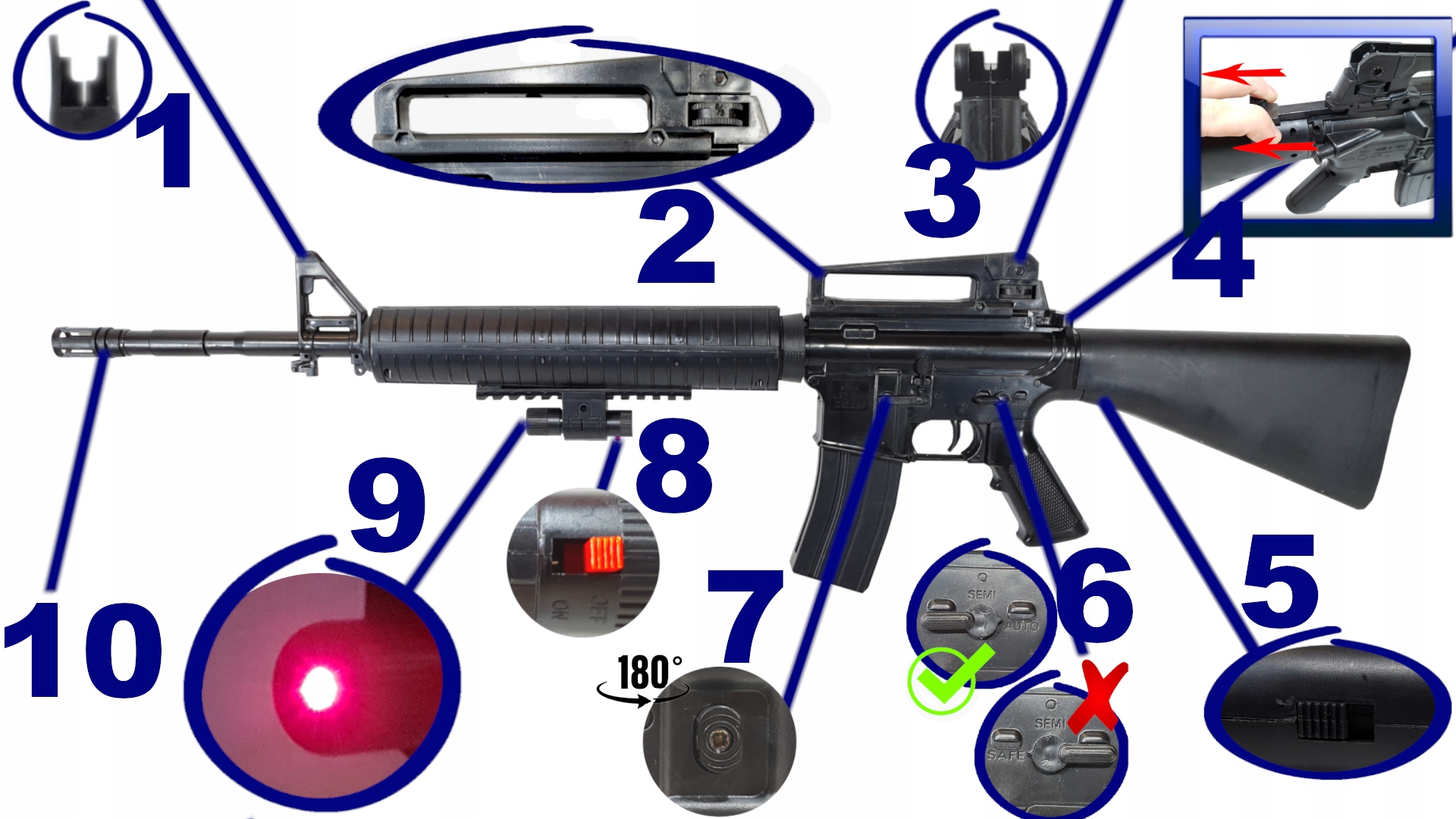 M16 AMERYKAŃSKI KARABIN NA KULKI SNAJPERKA +GRANAT Rodzaj karabiny