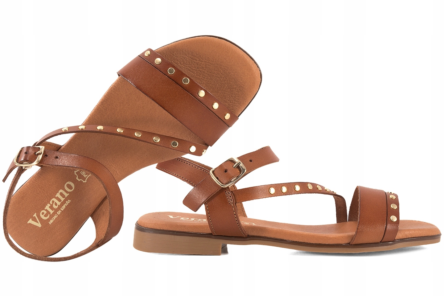 Verano 3079 Dámské Španělské Kožené Sandály hnědé 35 Hnědá
