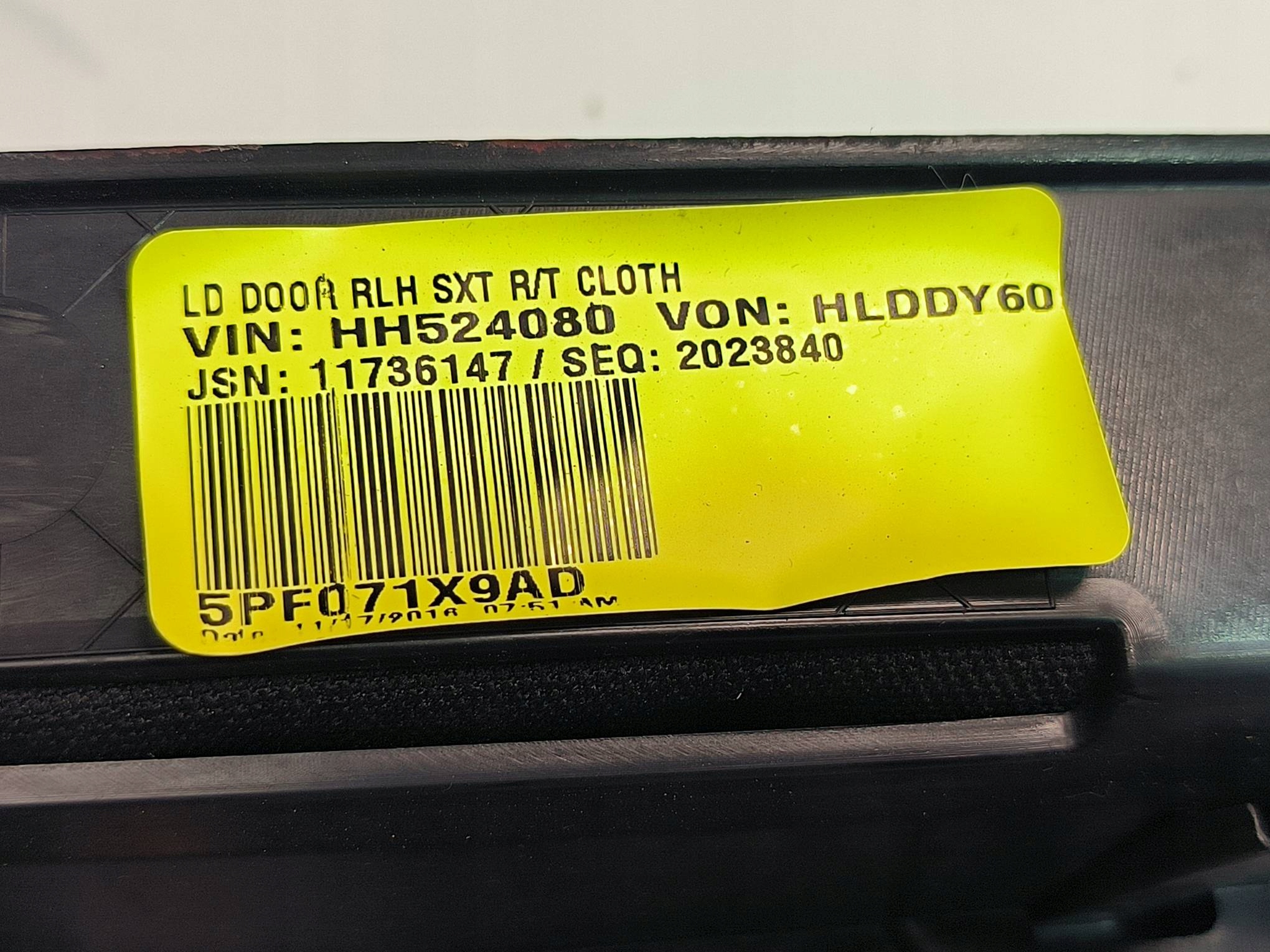 side left rear part DODGE CHARGER