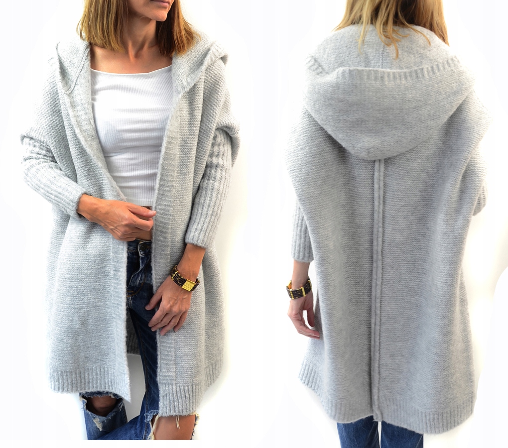 

Długi Sweter Elise Kardigan ala Płaszcz Oversize