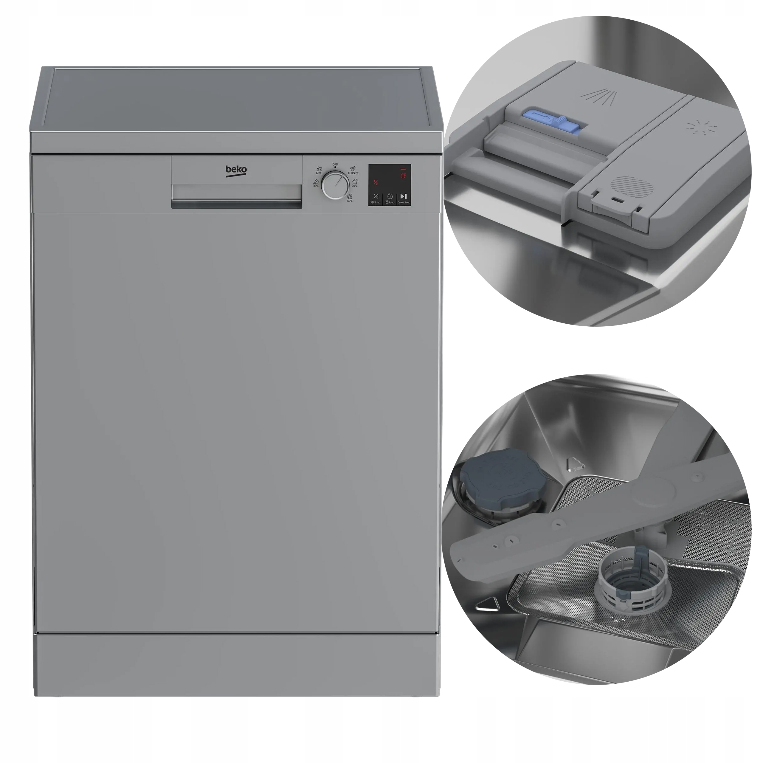 Zmywarka Beko DVN05320S 60cm 13kpl 5programów WaterSafe HotAirDrying Led